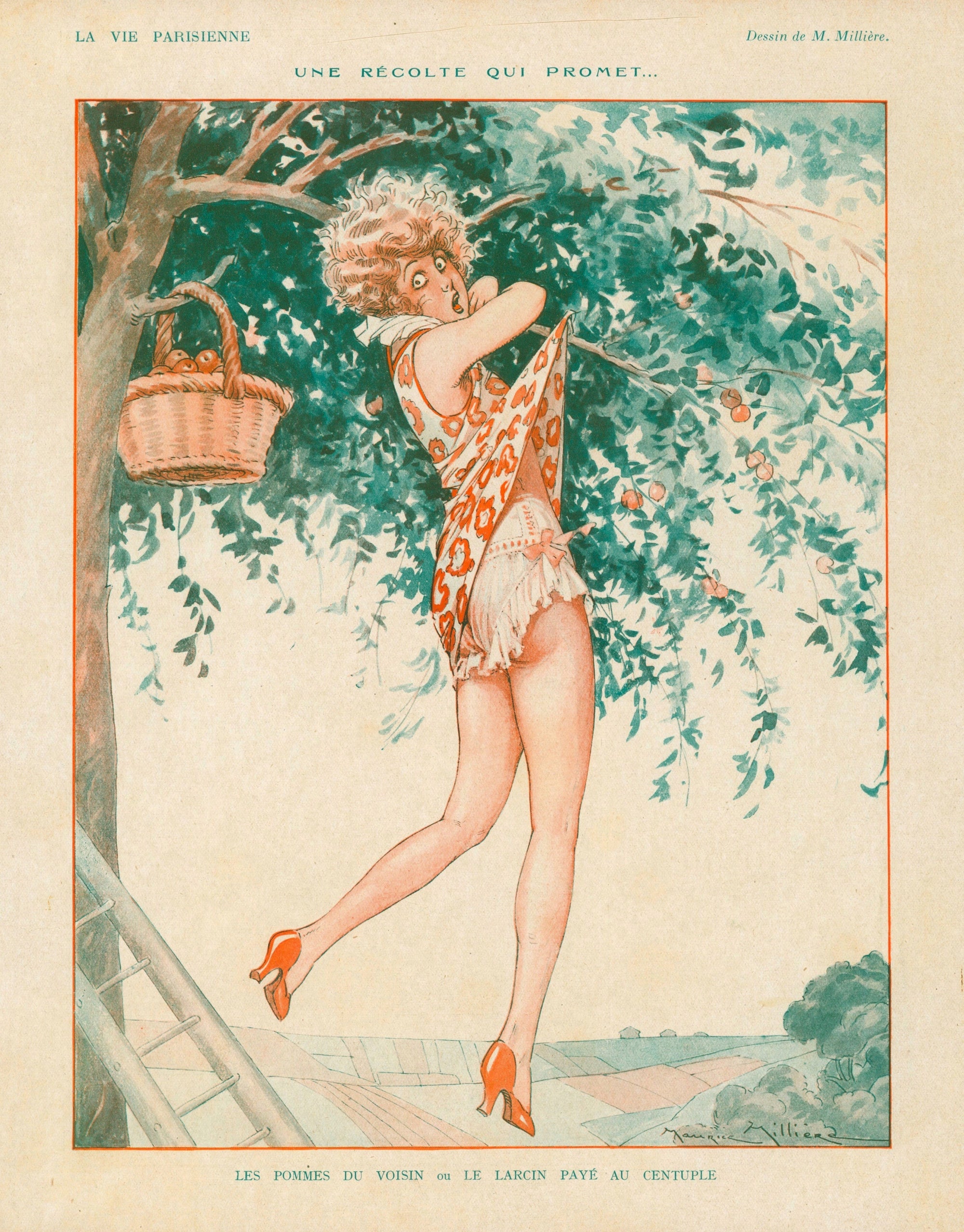 Nature's Harvest- La Vie Parisienne - Authentic Vintage Antique Print