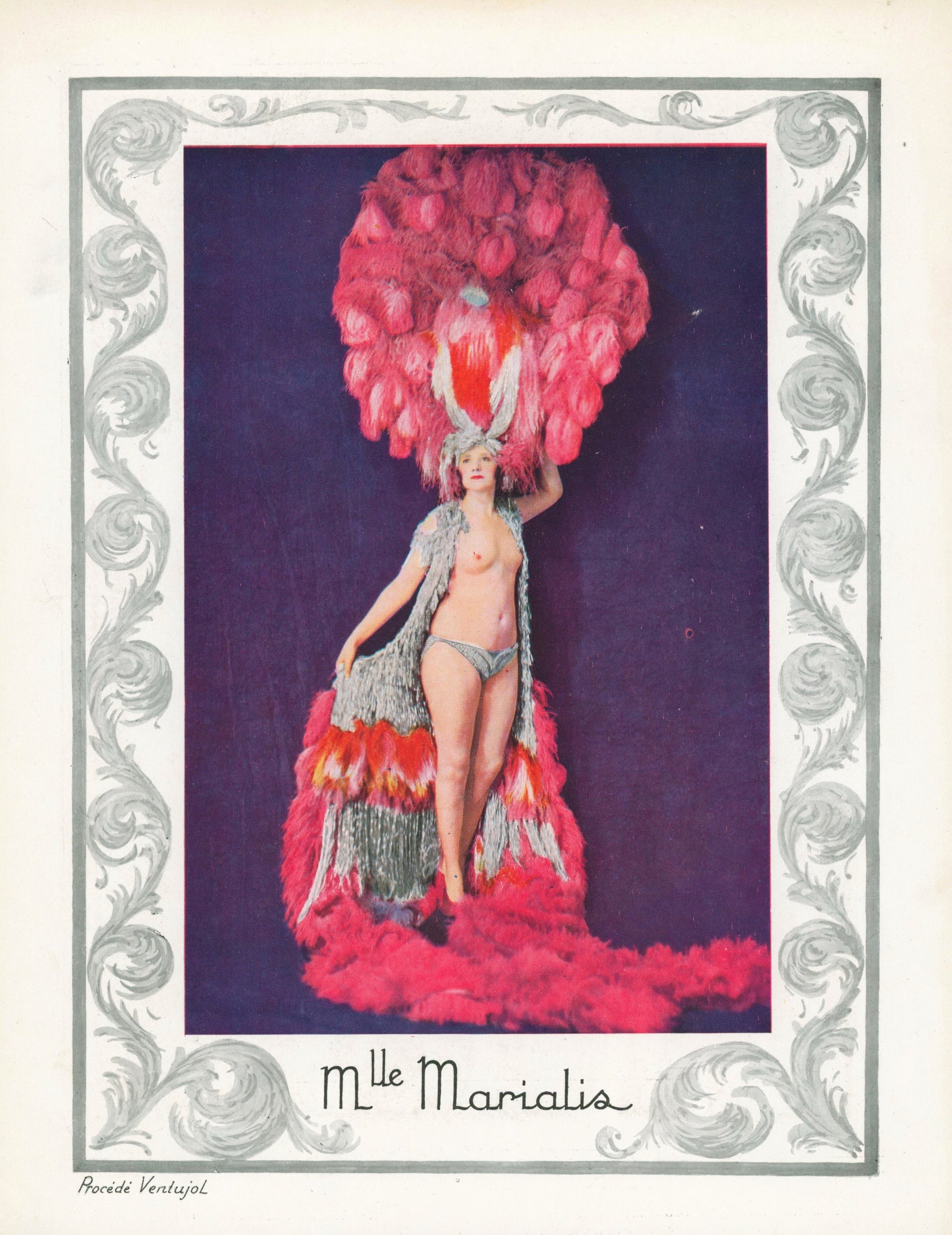 Bonjour Paris- Mlle Marialis 2 - Authentic Vintage Antique Print