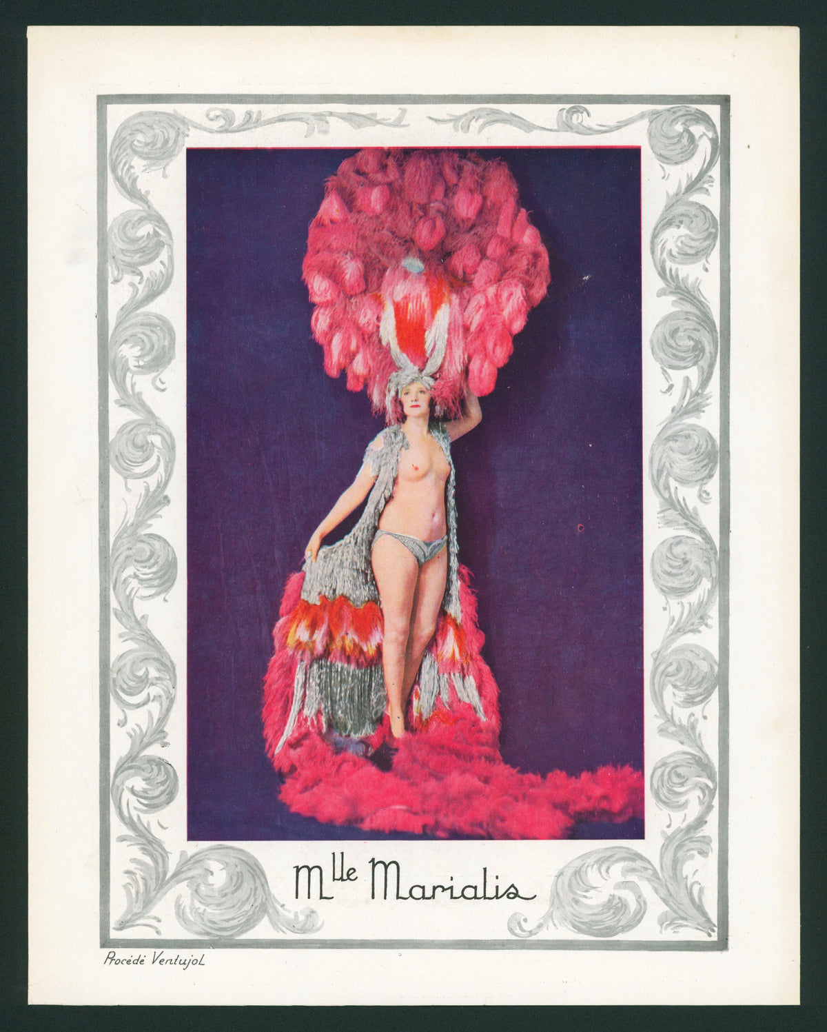 Bonjour Paris- Mlle Marialis 2 - Authentic Vintage Antique Print