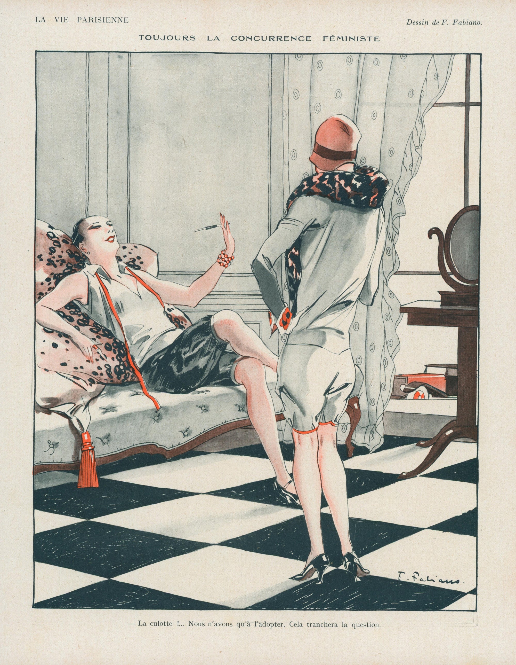 Smoking Woman_3 La Vie Parisienne - Authentic Vintage Antique Print