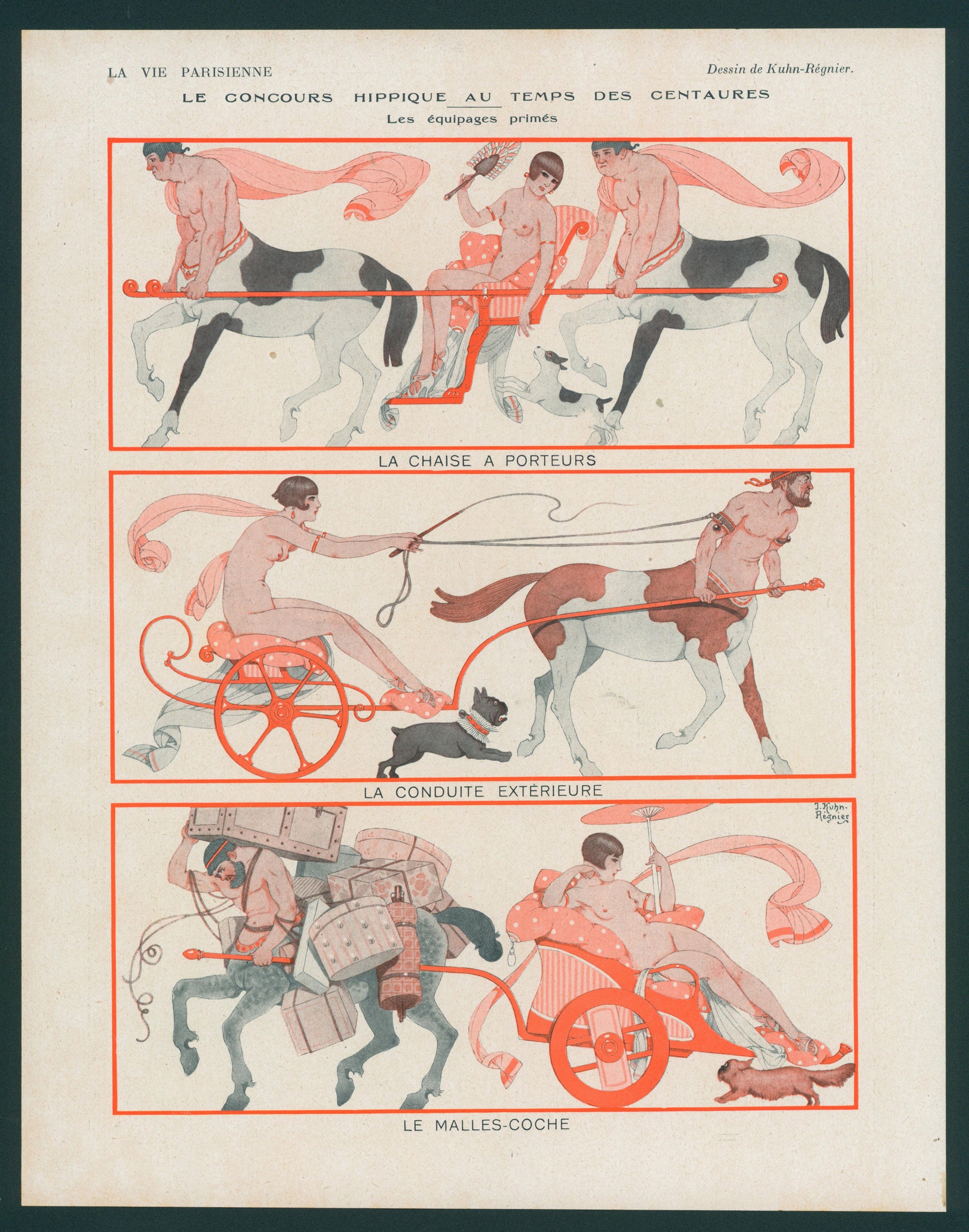 The Centaurs La Vie Parisienne Original Antique Print Authentic the-centaurs-la-vie-parisienne-original-antique-print-authentic