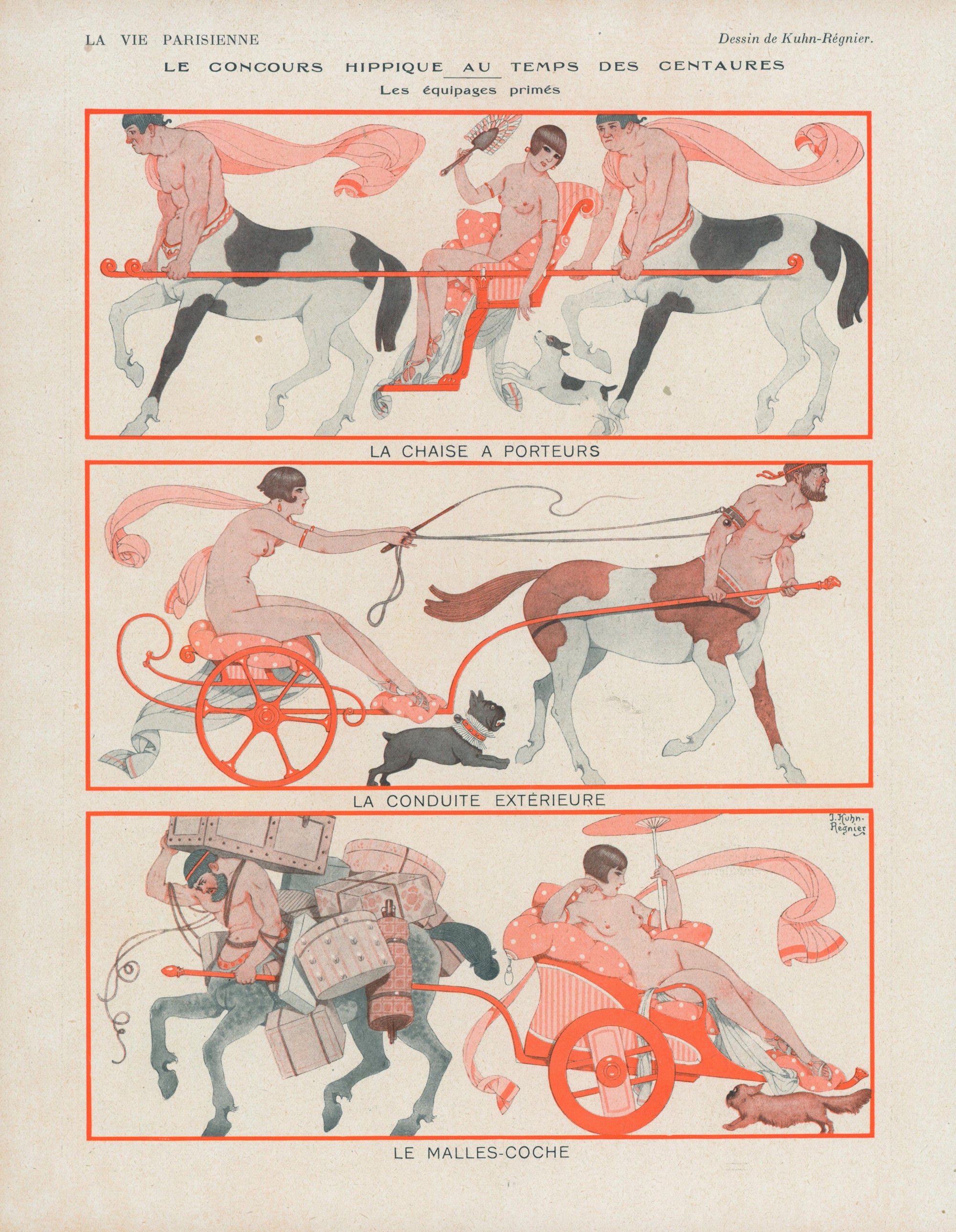 Chariot_5- La Vie Parisienne - Authentic Vintage Antique Print