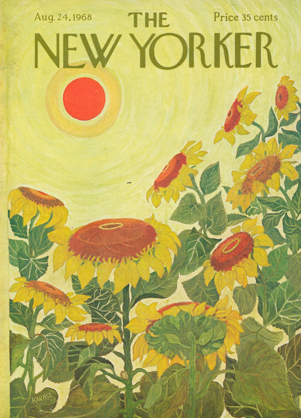 Summer Sunflowers- The New Yorker - Authentic Vintage Cover Art