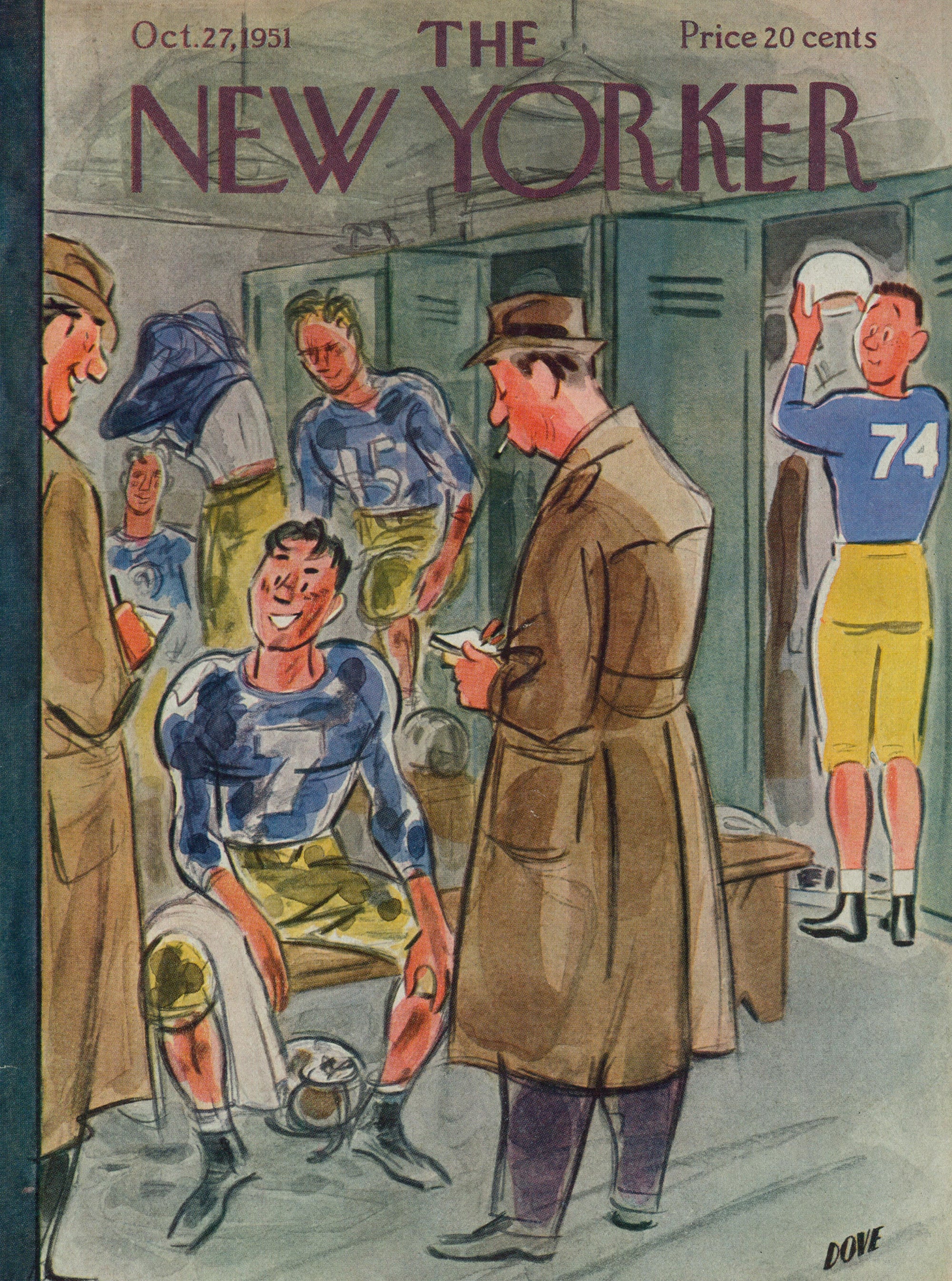 Locker Room Talk- The New Yorker - Authentic Vintage Antique Print
