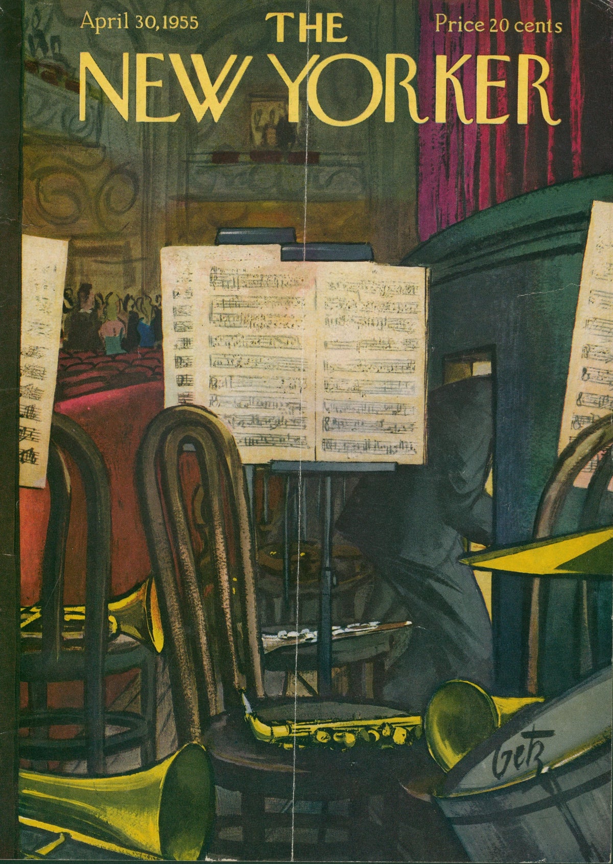 Symphony Sounds- The New Yorker - Authentic Vintage Antique Print