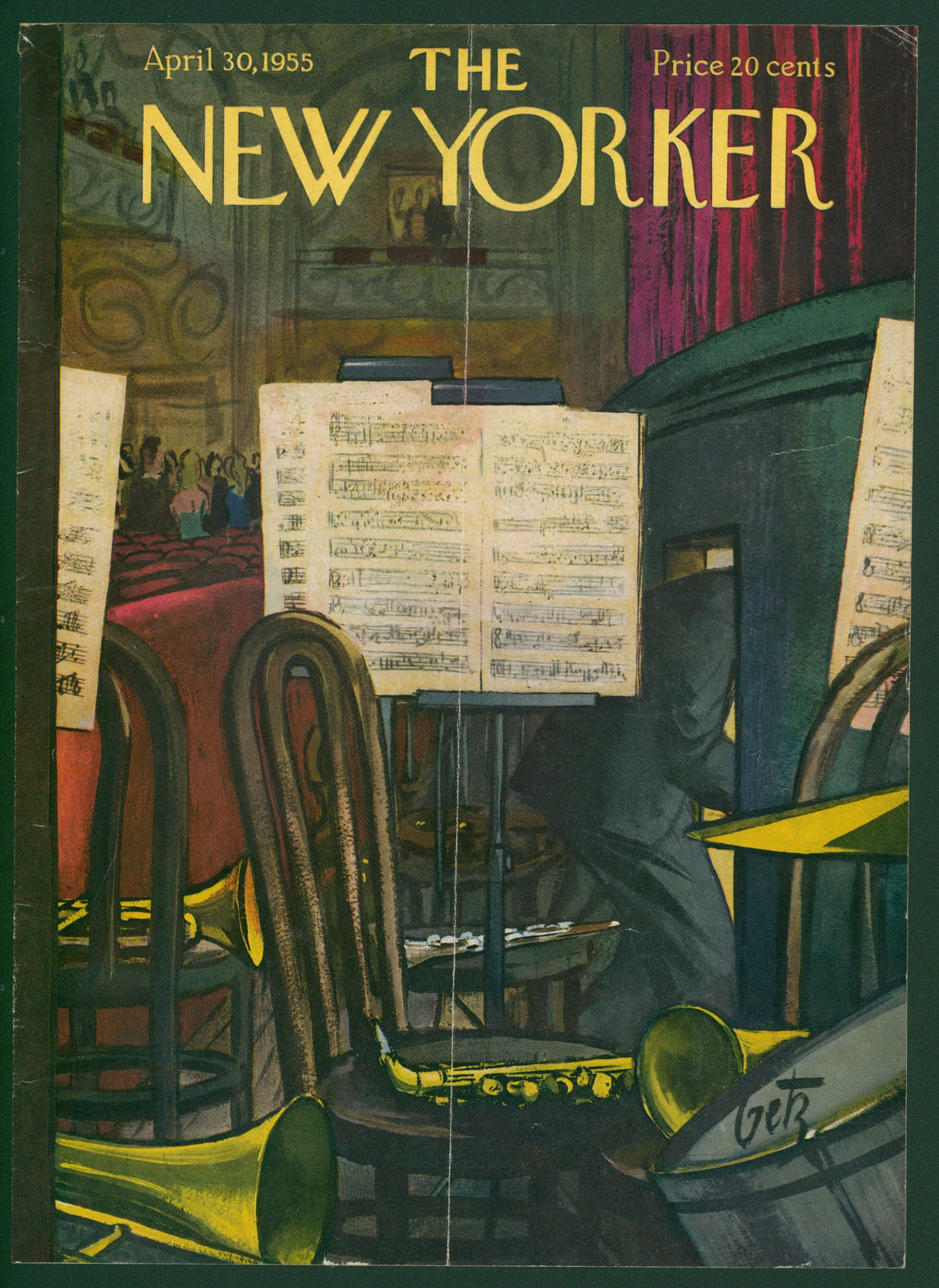 Symphony Sounds- The New Yorker - Authentic Vintage Antique Print