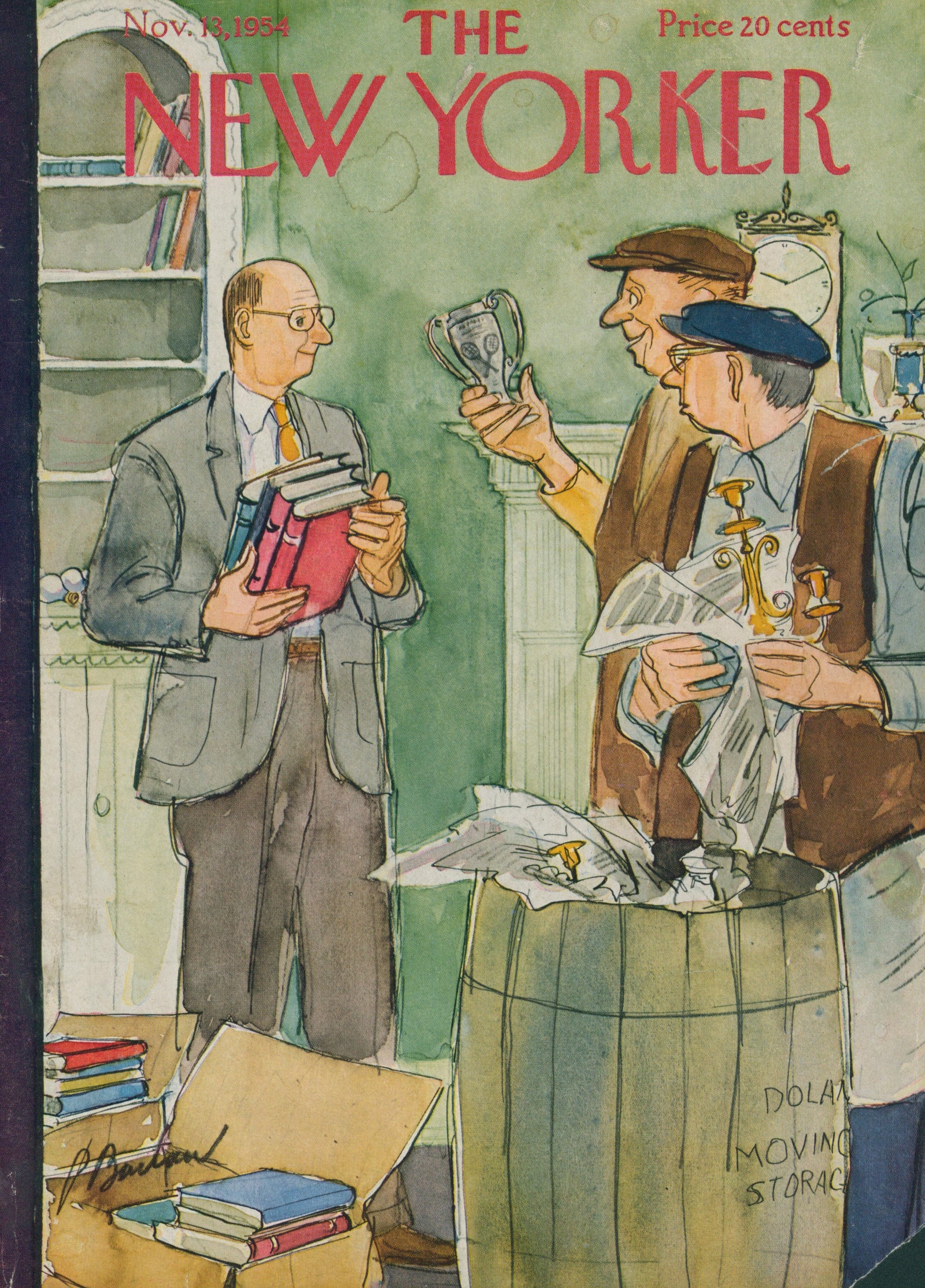 Moving Day- The New Yorker - Authentic Vintage Antique Print