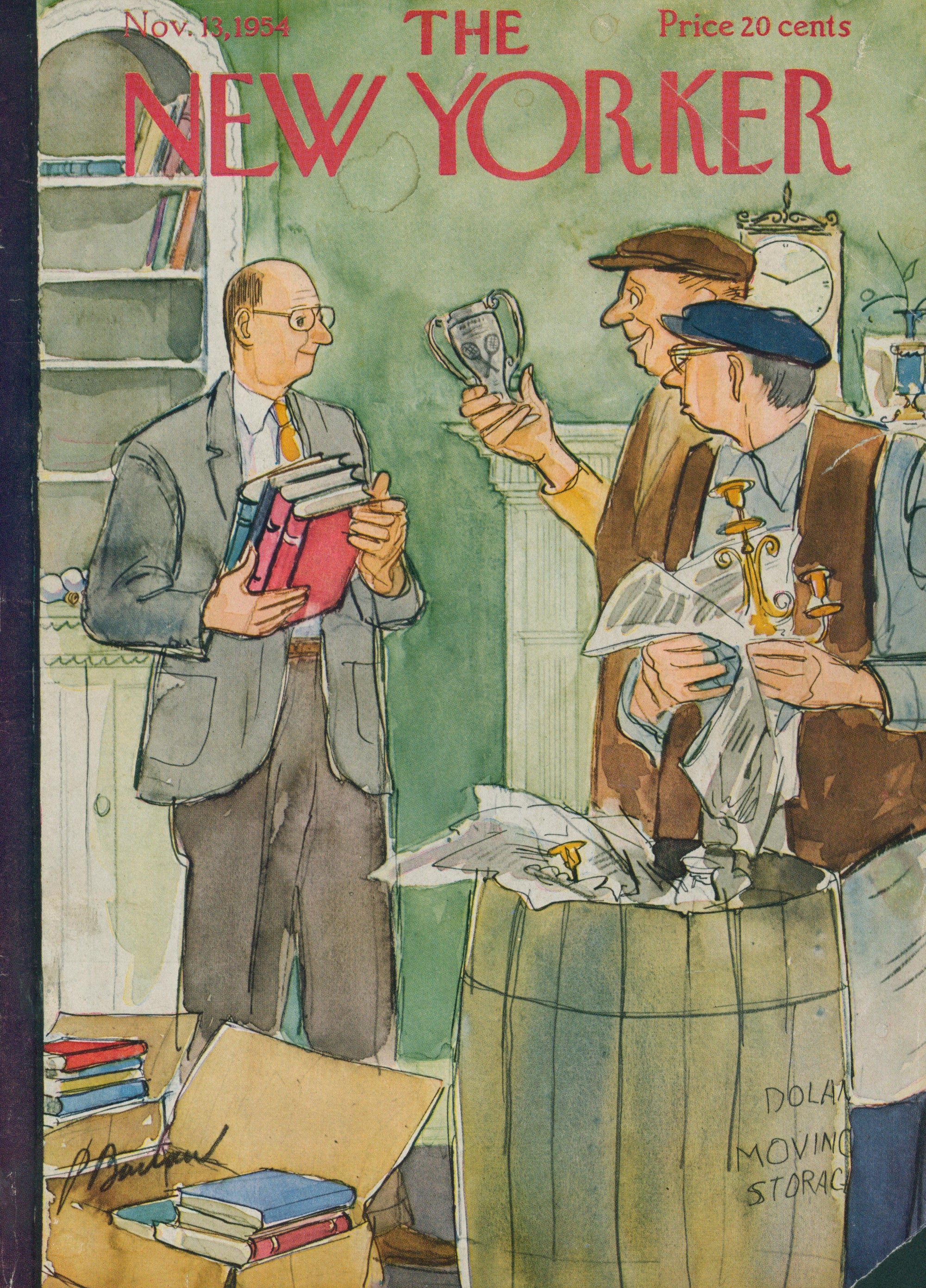 Moving Day- The New Yorker - Authentic Vintage Antique Print