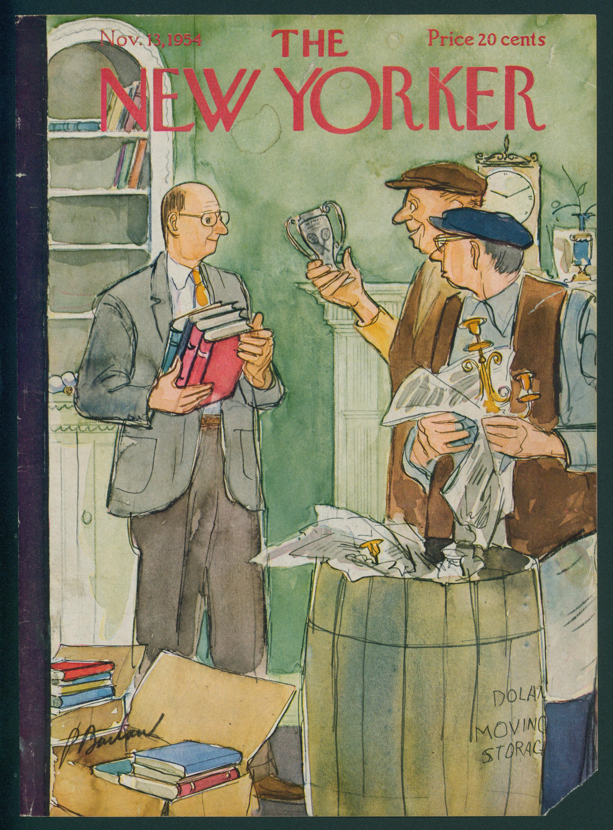 Moving Day- The New Yorker - Authentic Vintage Antique Print