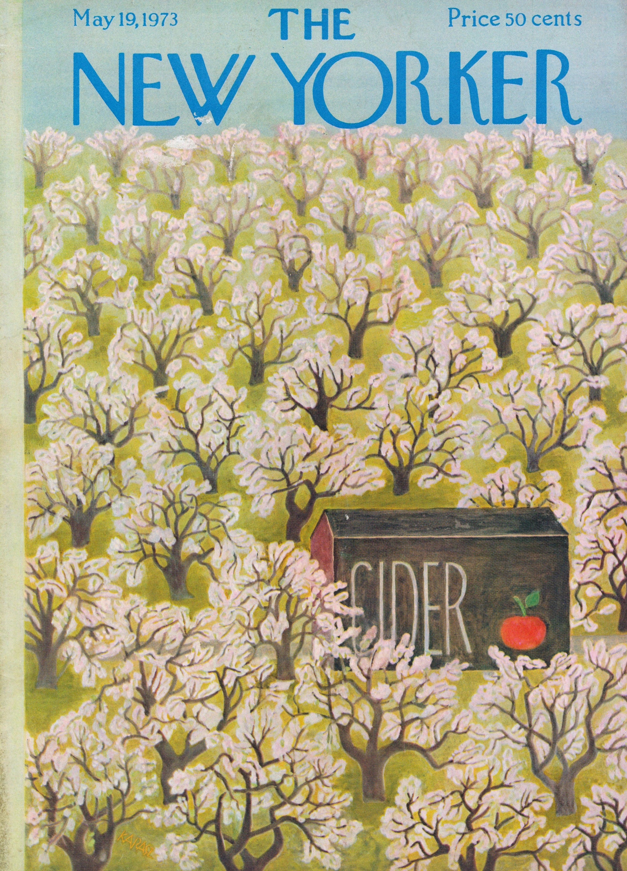 Spring Cider- The New Yorker - Authentic Vintage Antique Print