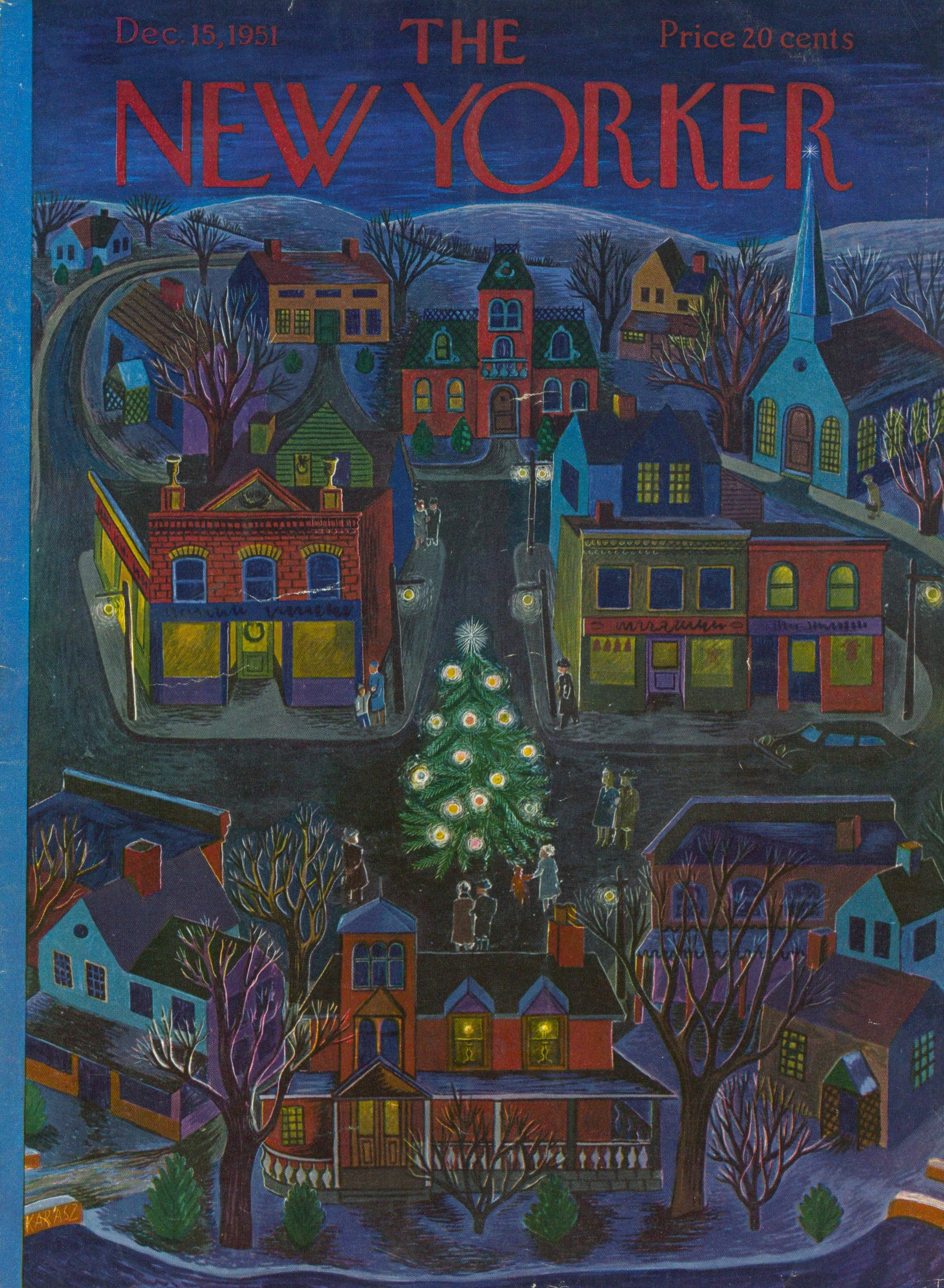 Holiday Square- The New Yorker - Authentic Vintage Antique Print