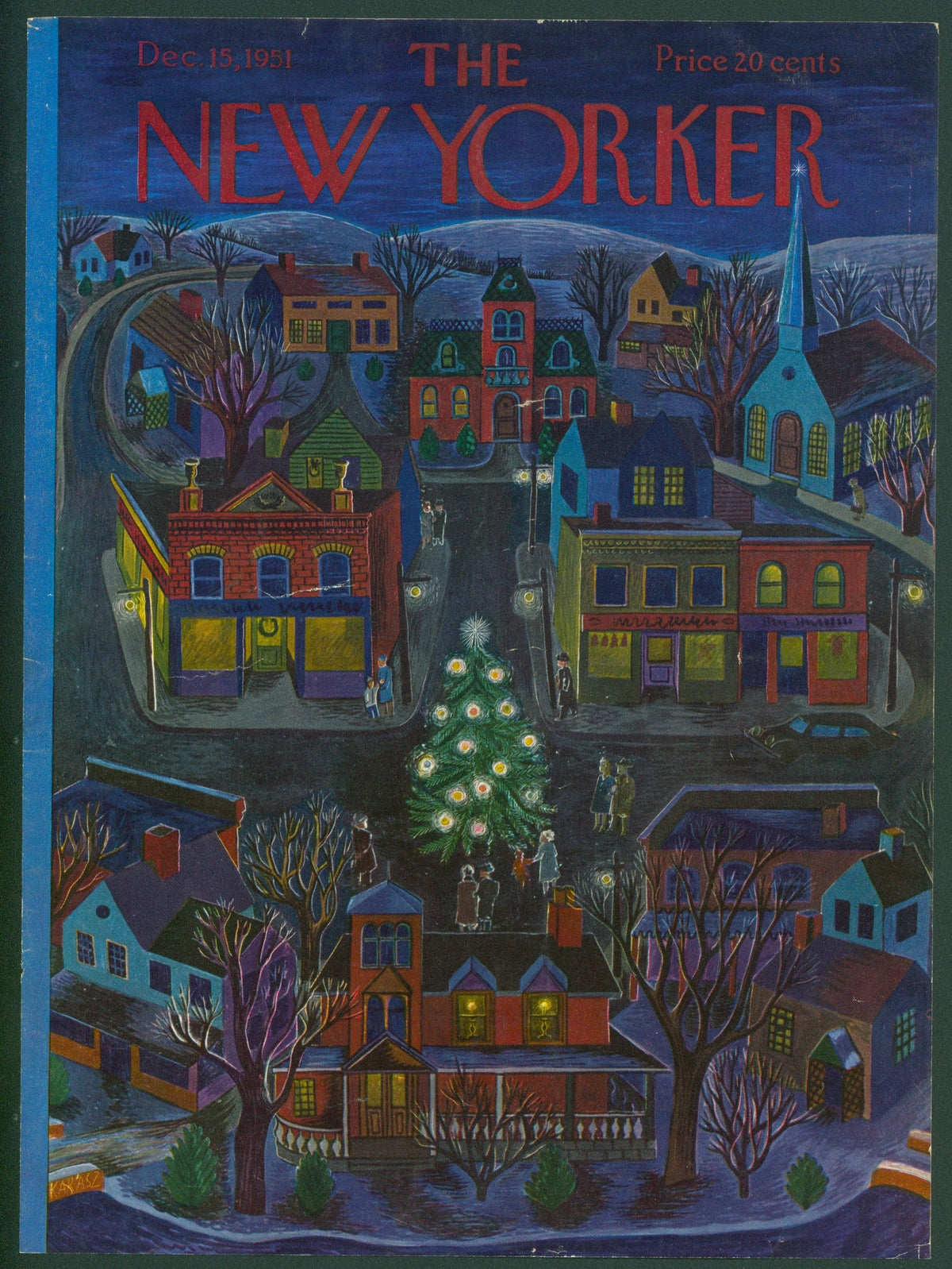 Holiday Square- The New Yorker - Authentic Vintage Antique Print