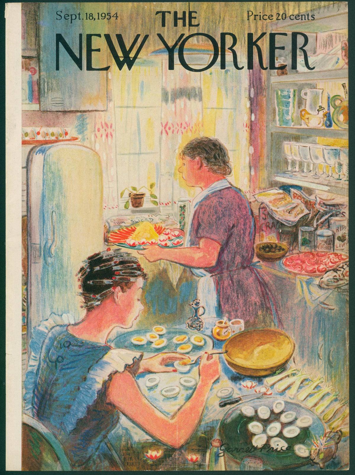 Deviled Eggs- The New Yorker - Authentic Vintage Antique Print