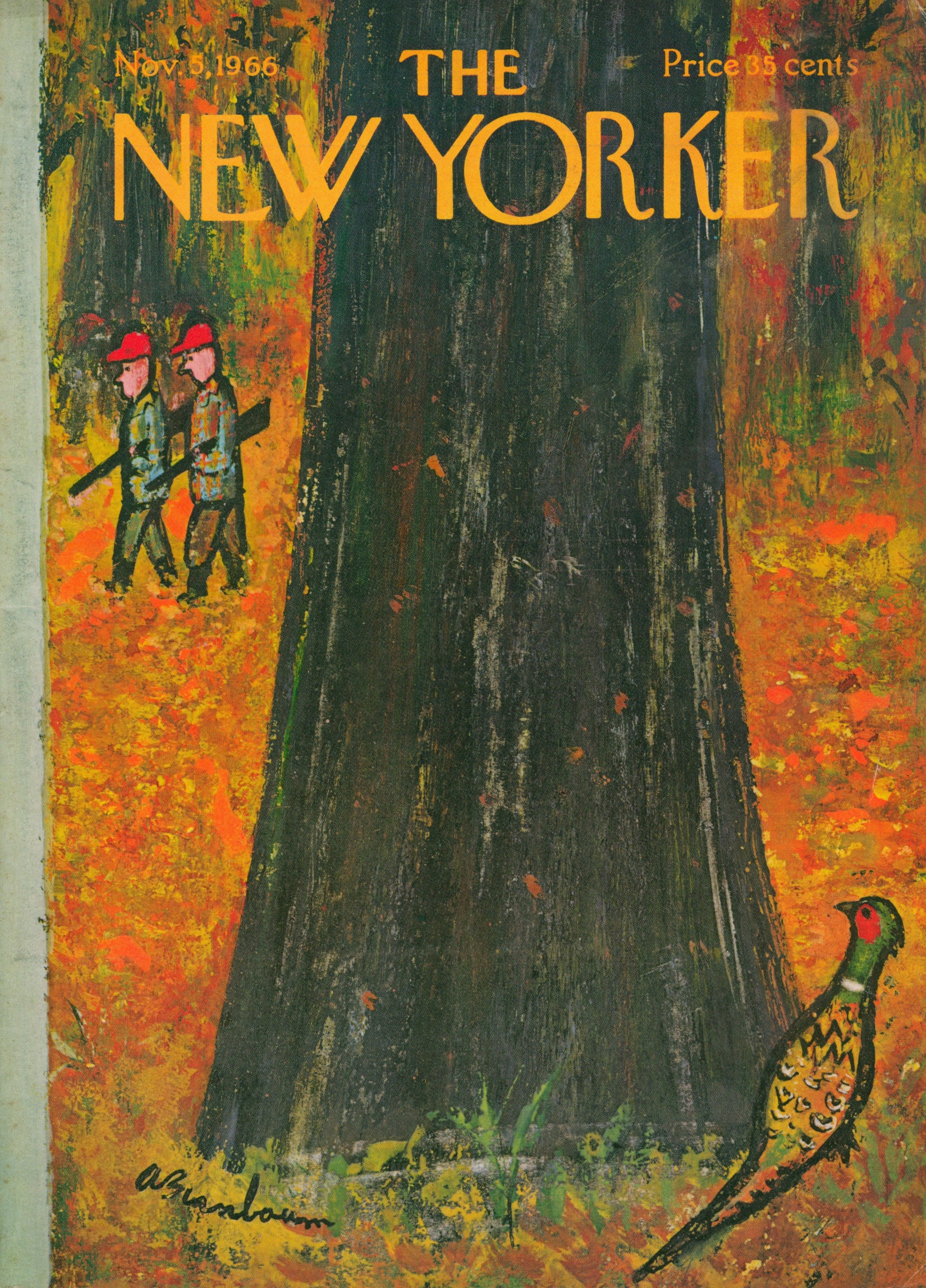 November Hunting- The New Yorker - Authentic Vintage Antique Print