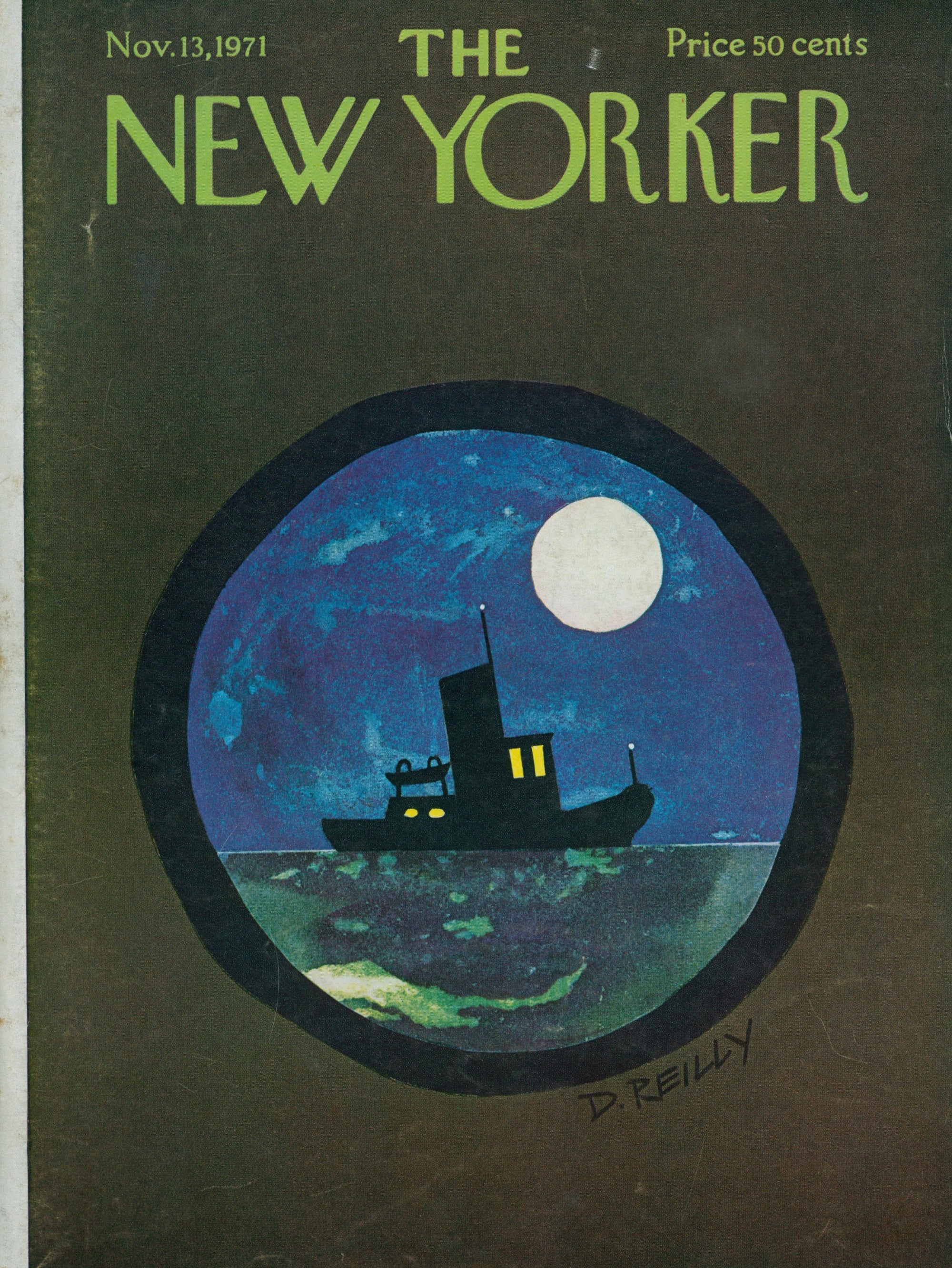 Porthole- The New Yorker - Authentic Vintage Antique Print
