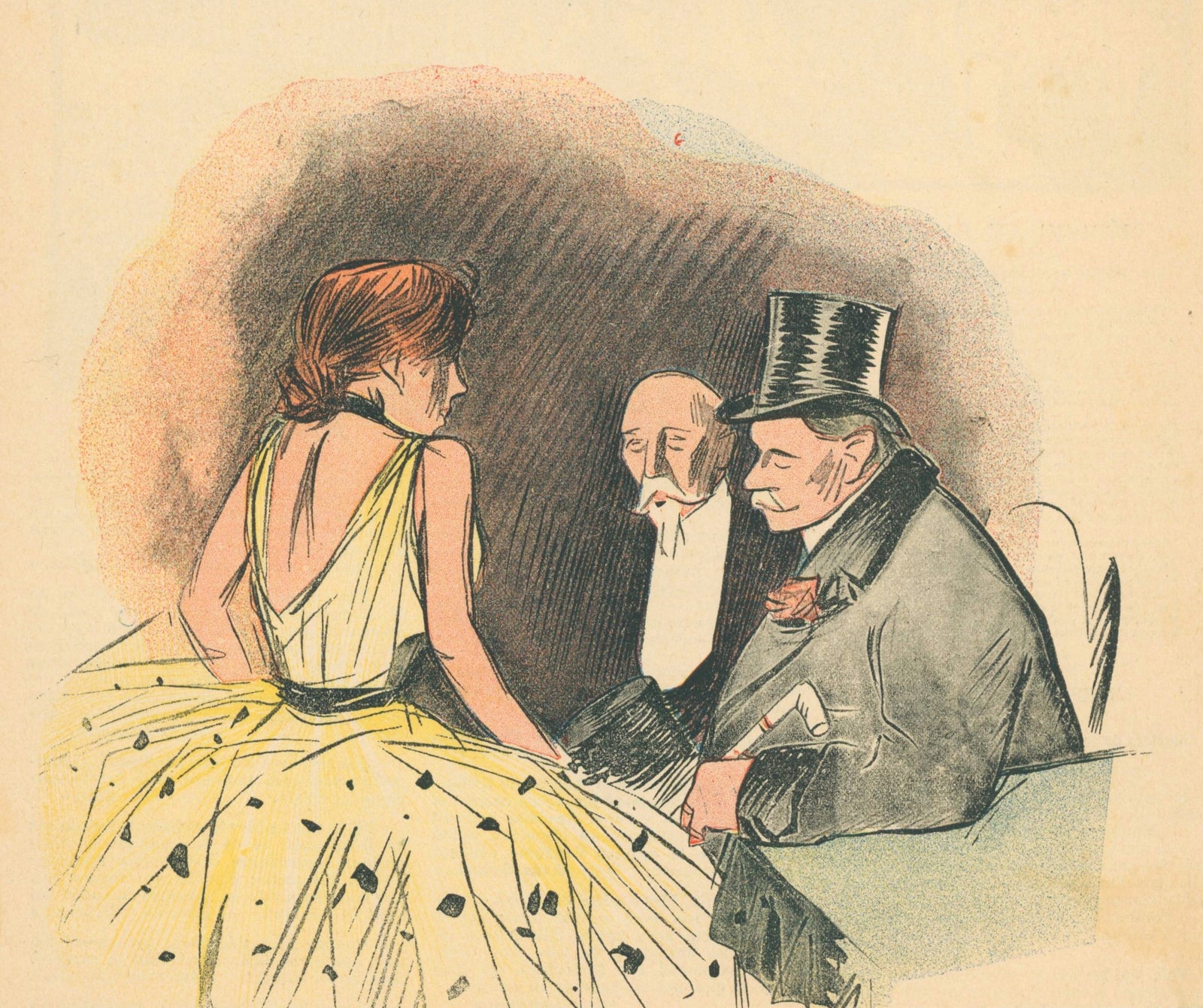 La Robe Jaune- French Satirical Comic - Authentic Vintage Illustration