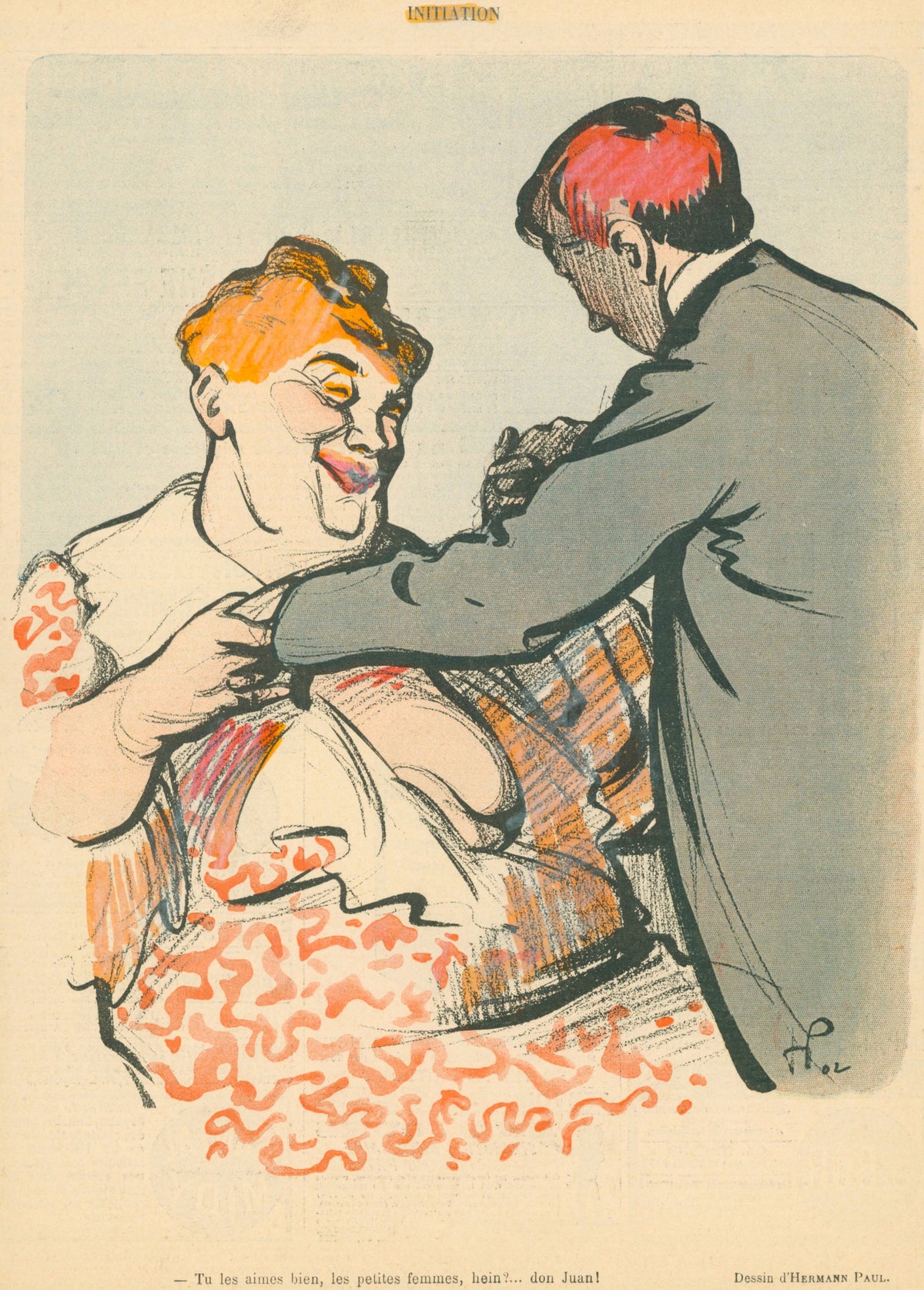 Initiation- Le Rire - Original Vintage Illustration