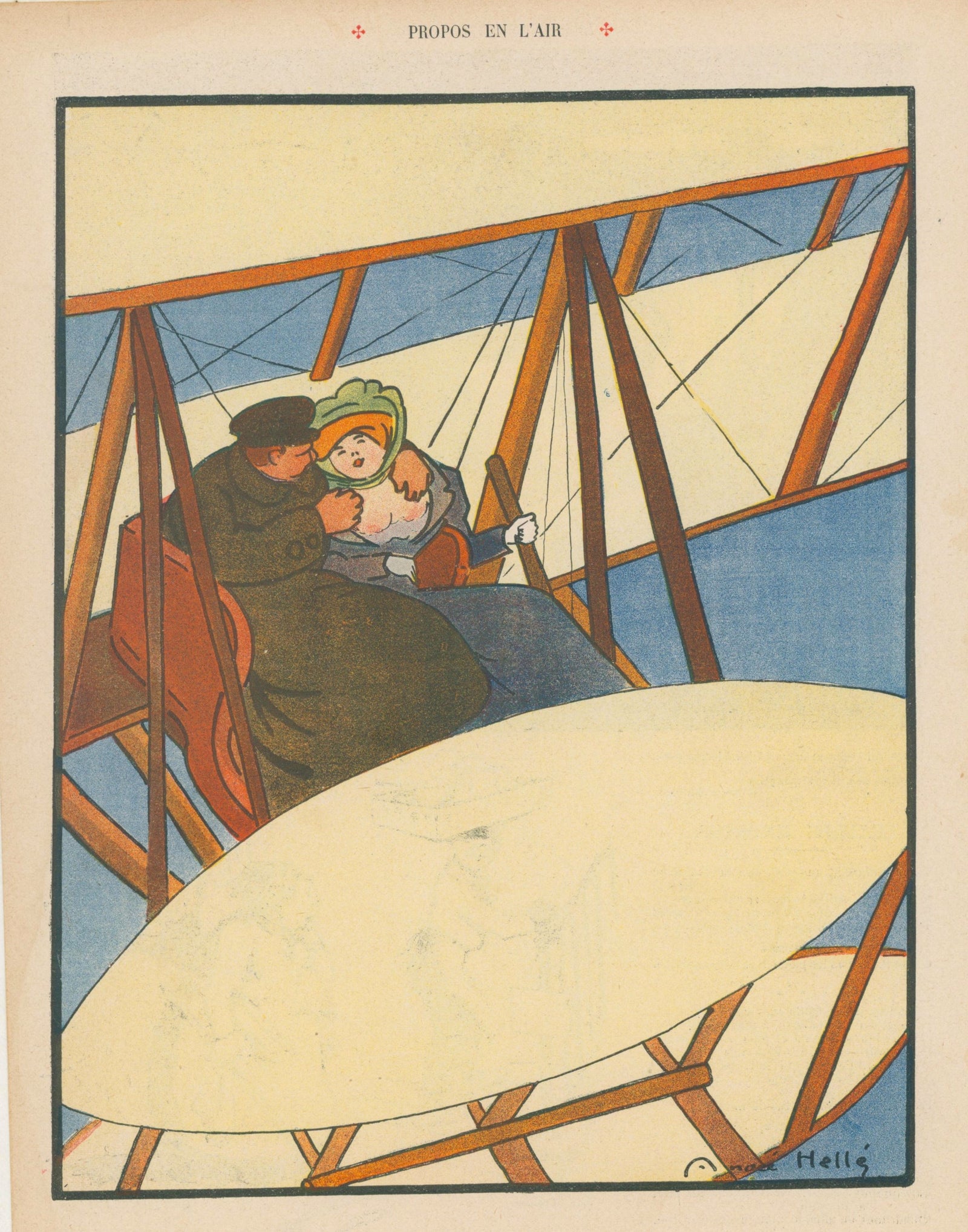 L'Air- French Satirical Comic - Authentic Vintage Illustration