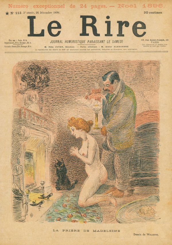 La Prière- French Satirical Comic - Authentic Vintage Cover Art