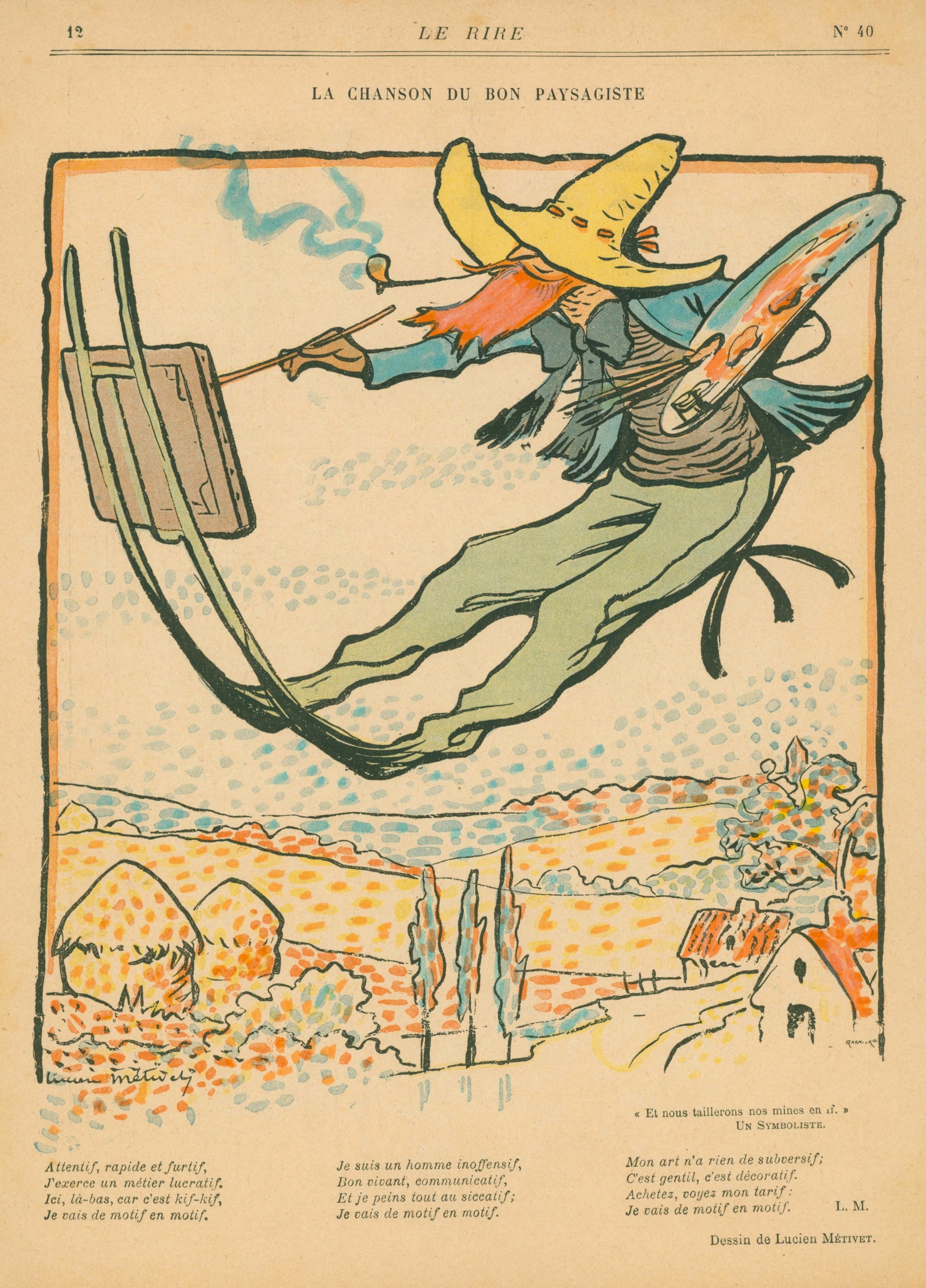 La Chanson- French Satirical Comic - Authentic Vintage Illustration