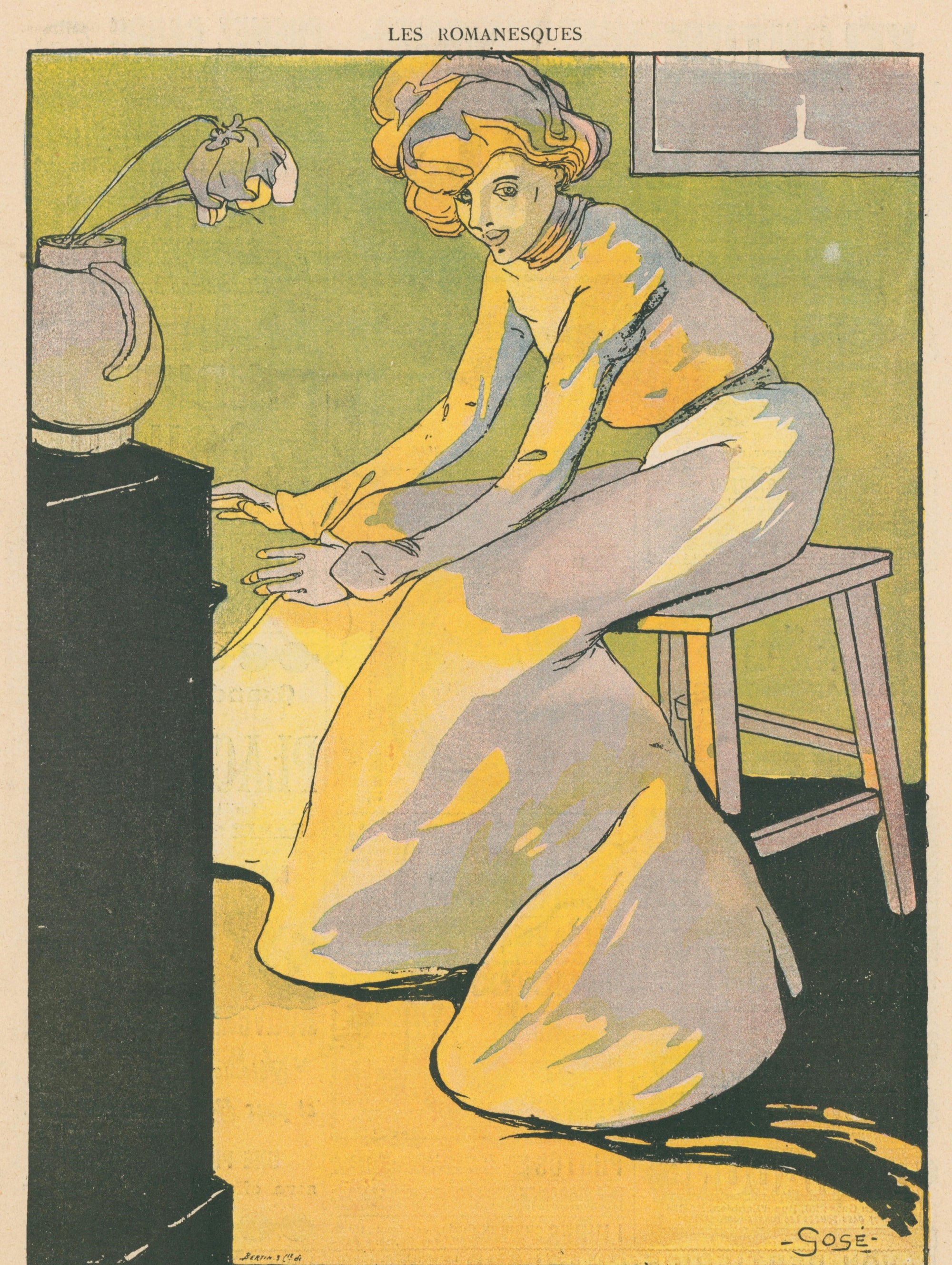 Les Romanesques- French Satirical Comic - Authentic Vintage Antique Print