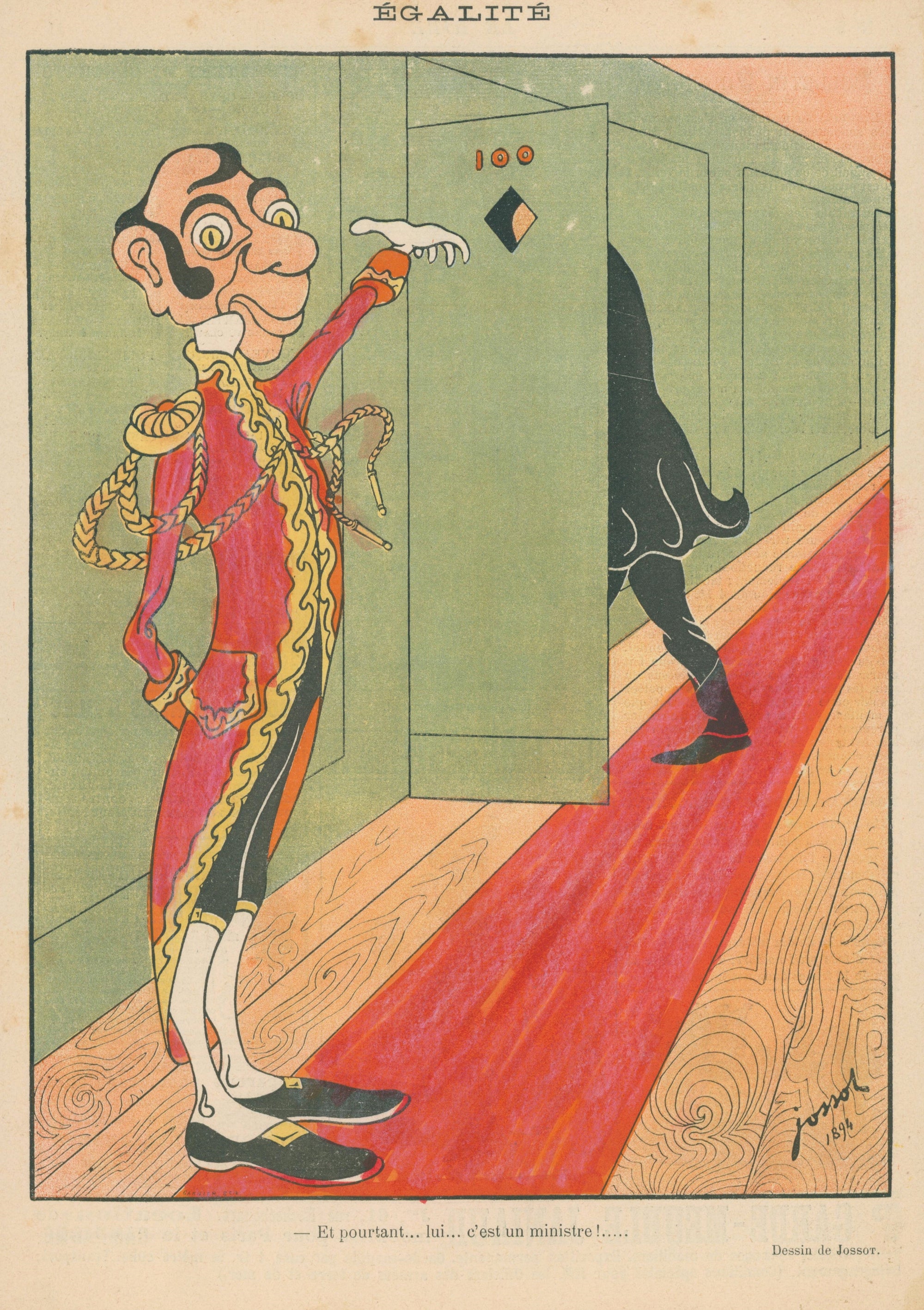 Égalité- French Satirical Comic - Authentic Vintage Antique Print