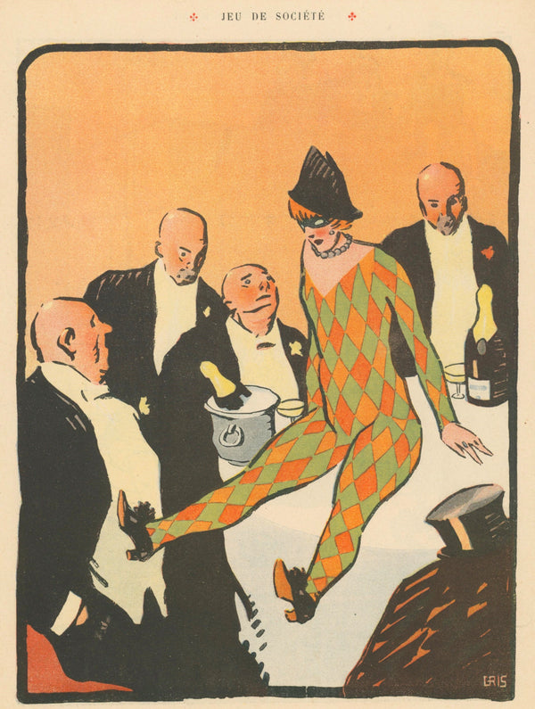 Jeu de Societe- French Satirical Comic - Authentic Vintage Illustration