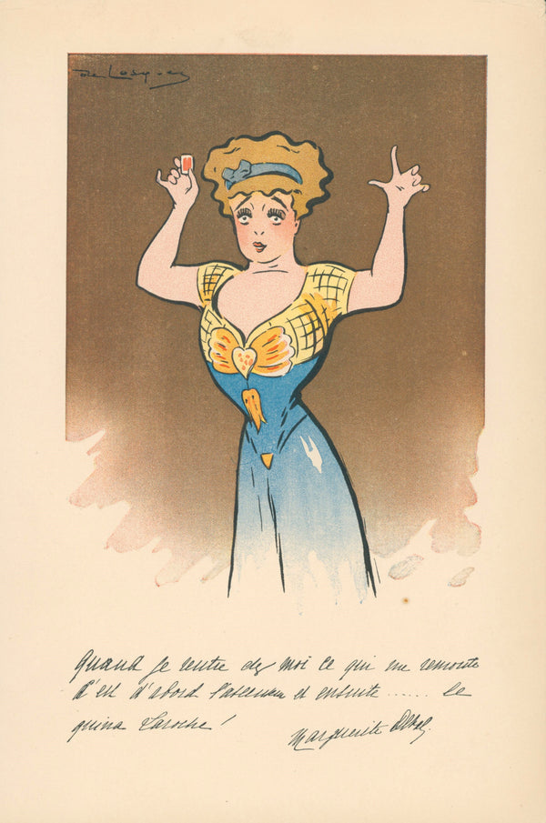Marguerite Dufay- Quina Laroche Wine - Authentic Vintage Antique Print