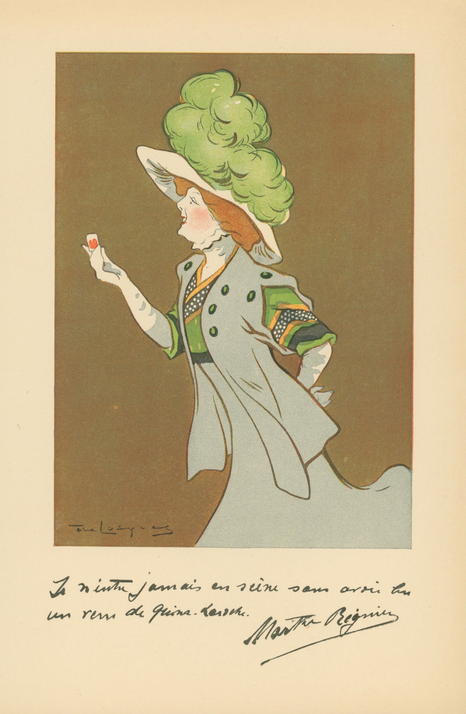 Marthe Régnier- Quina Laroche Wine - Authentic Vintage Antique Print