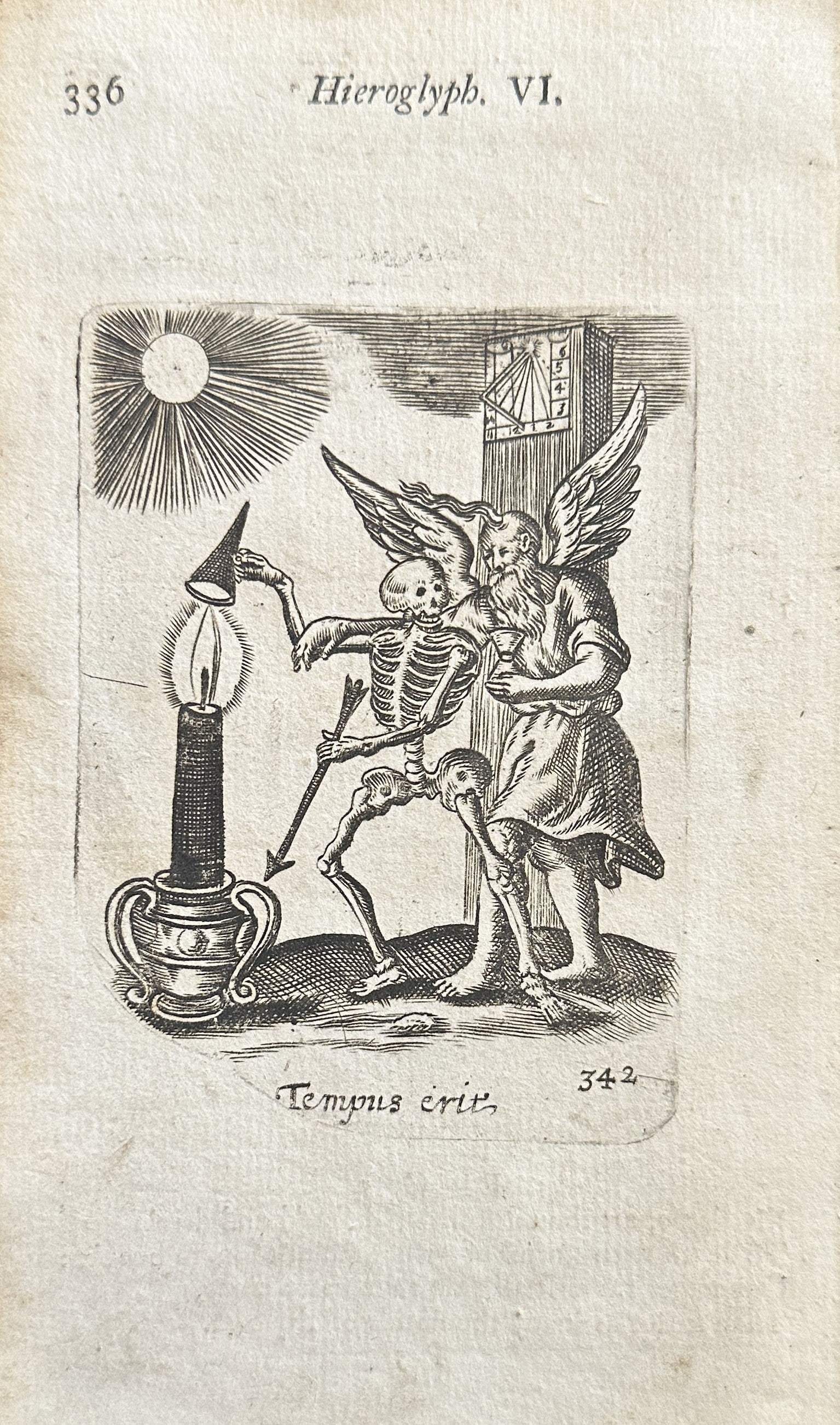 Dance of Death- Emblem, Copper Engraving - Authentic Vintage Antique Print