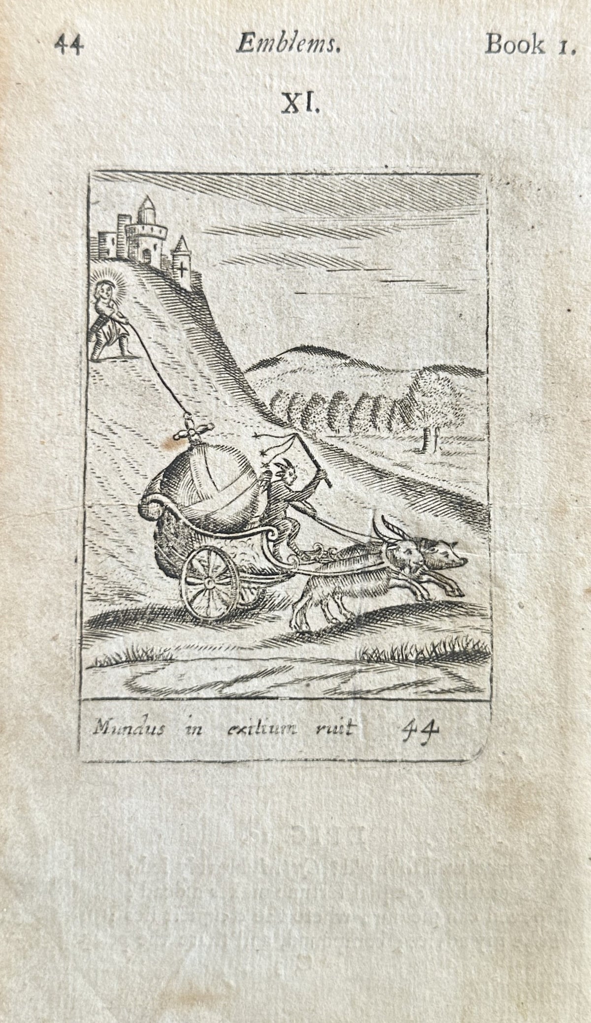 Chariot, Devil- Emblem, Copper Engraving