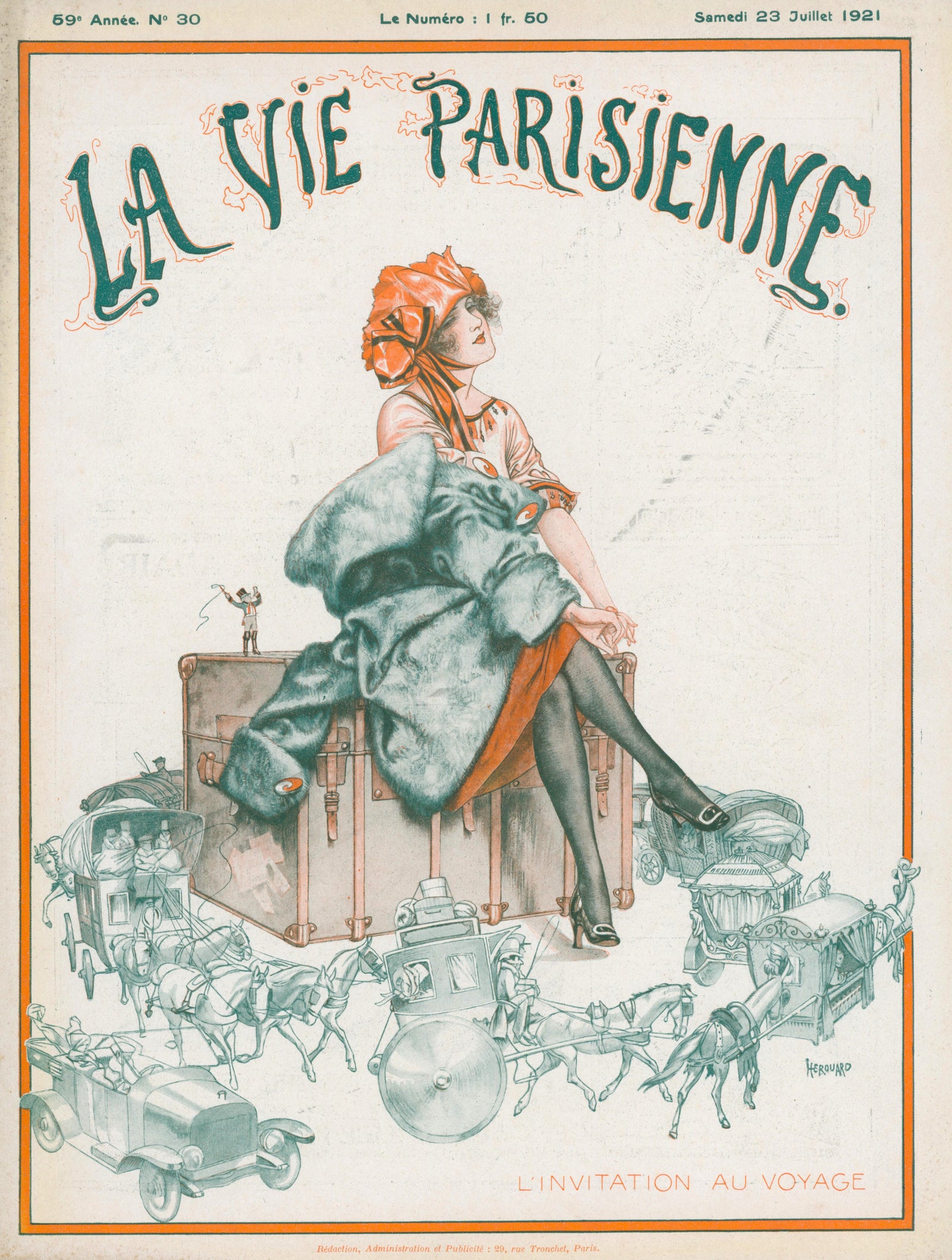 Au Voyage- La Vie Parisienne - Authentic Vintage Cover Art