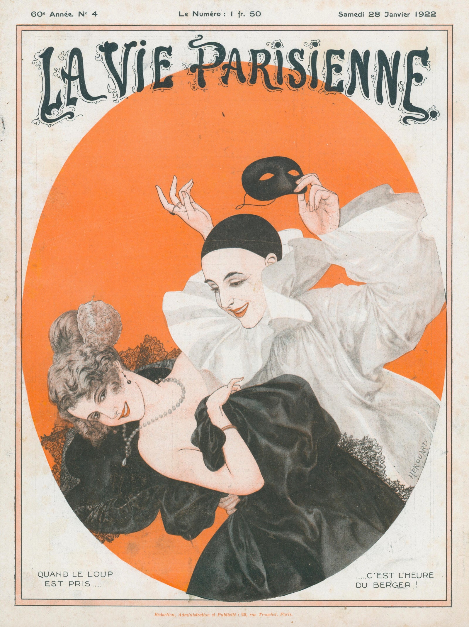 La Mascarade- La Vie Parisienne - Authentic Vintage Cover Art