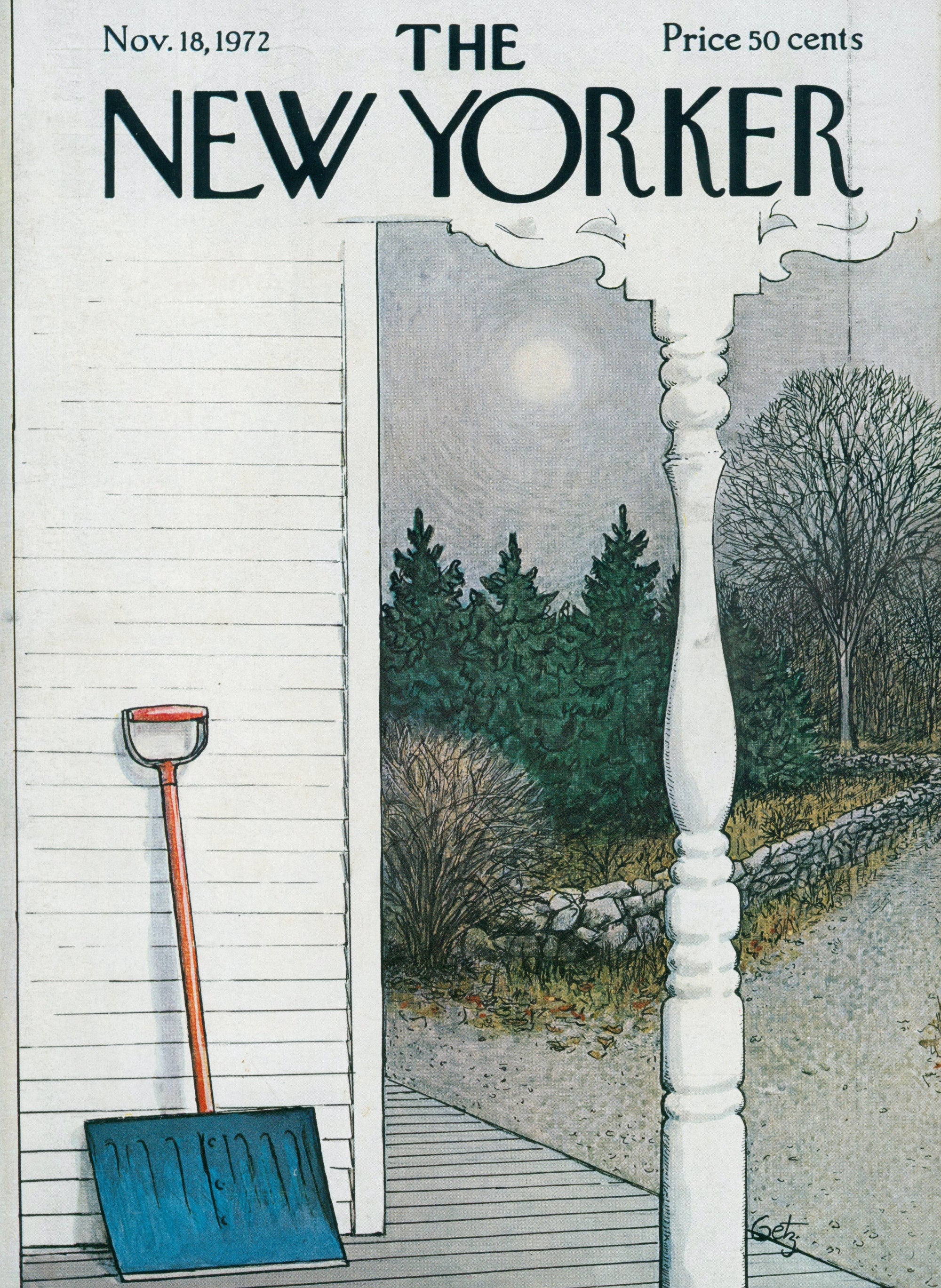 Snow Shovel- The New Yorker - Authentic Vintage Cover Art