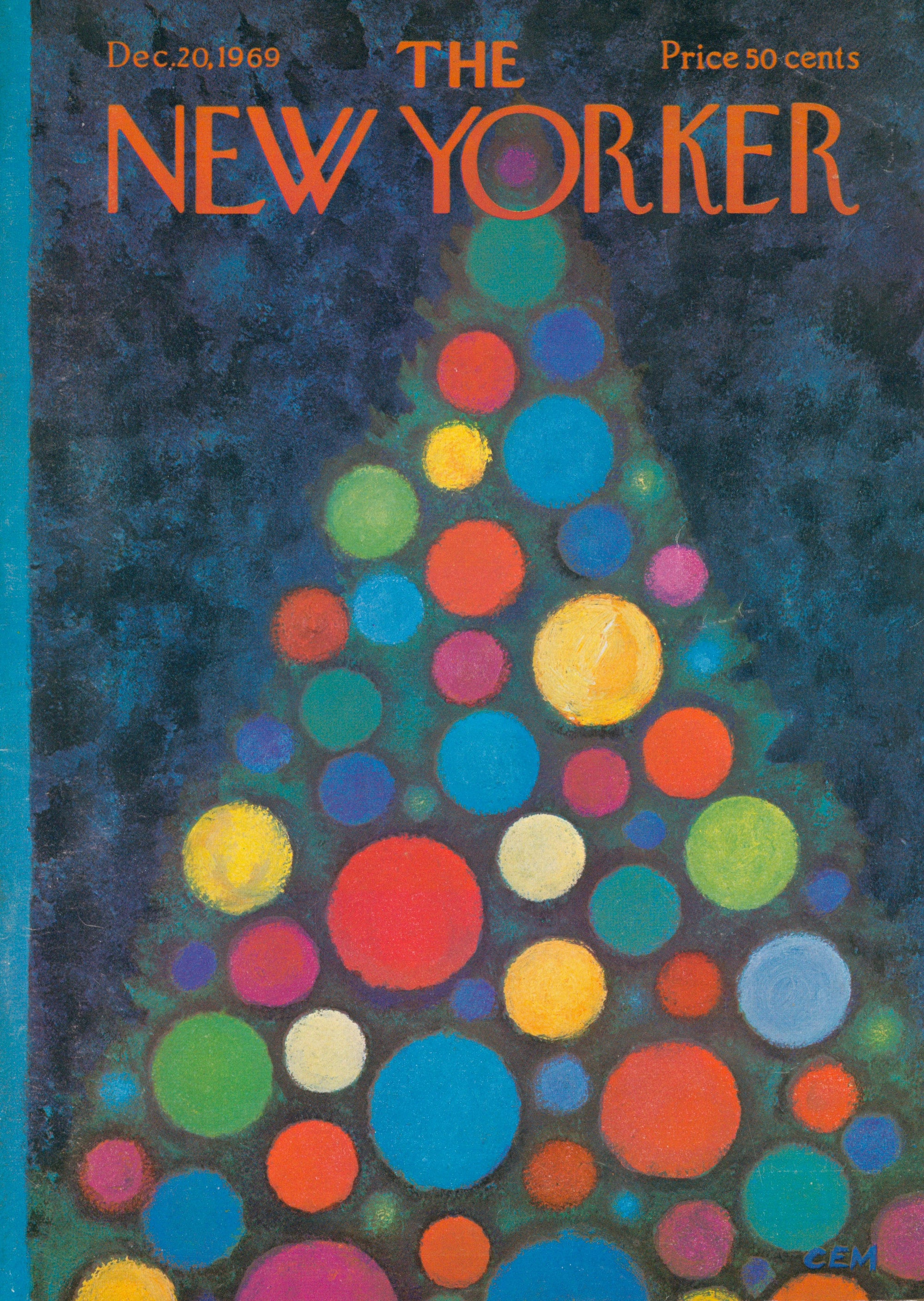 Christmas Lights- The New Yorker - Authentic Vintage Cover Art