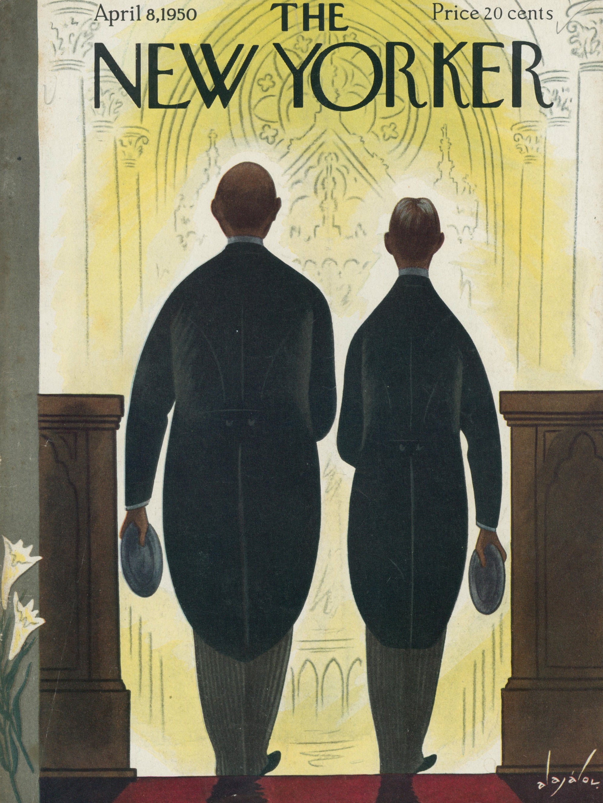 Sunday Lillies- The New Yorker - Authentic Vintage Cover Art