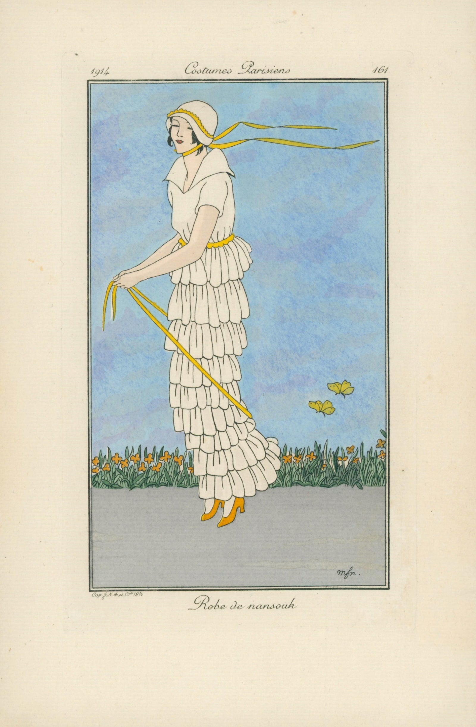 Robe de Nansouk- Costumes Parisiens - Authentic Vintage Antique Print