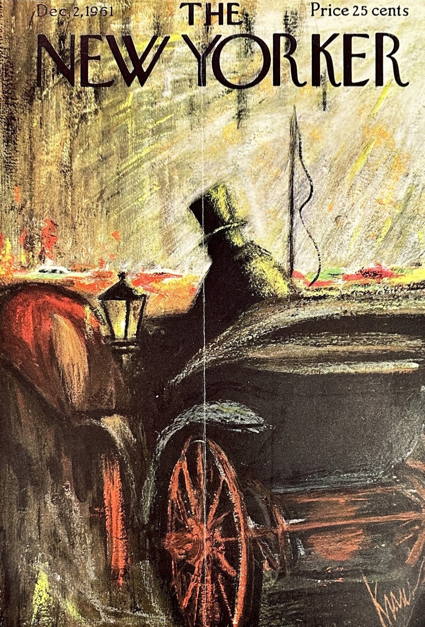 Midnight Carriage- The New Yorker - Authentic Vintage Cover Art