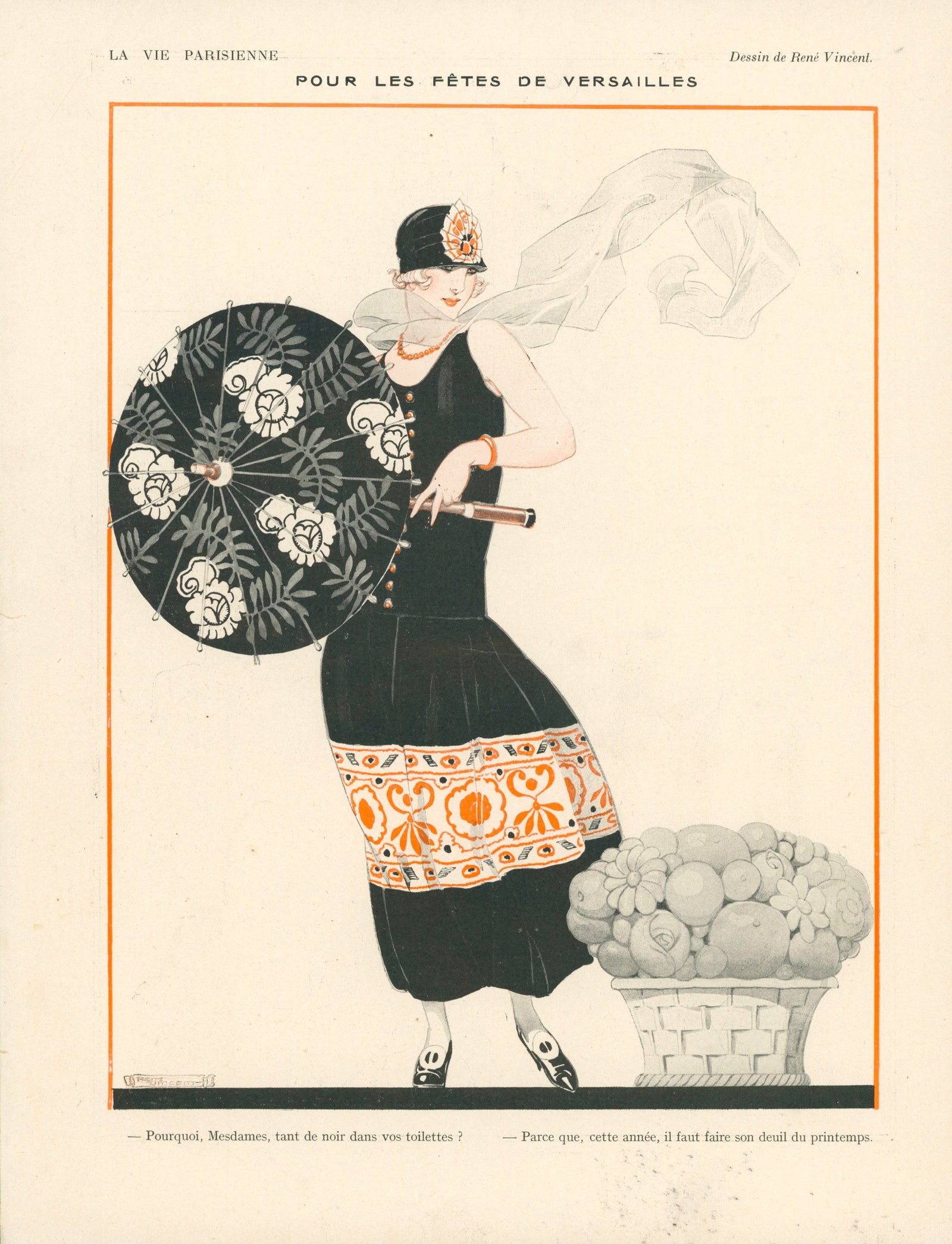 Fêtes de Versailles by Rene Vincent- La Vie Parisienne - Authentic Vintage Cover Art