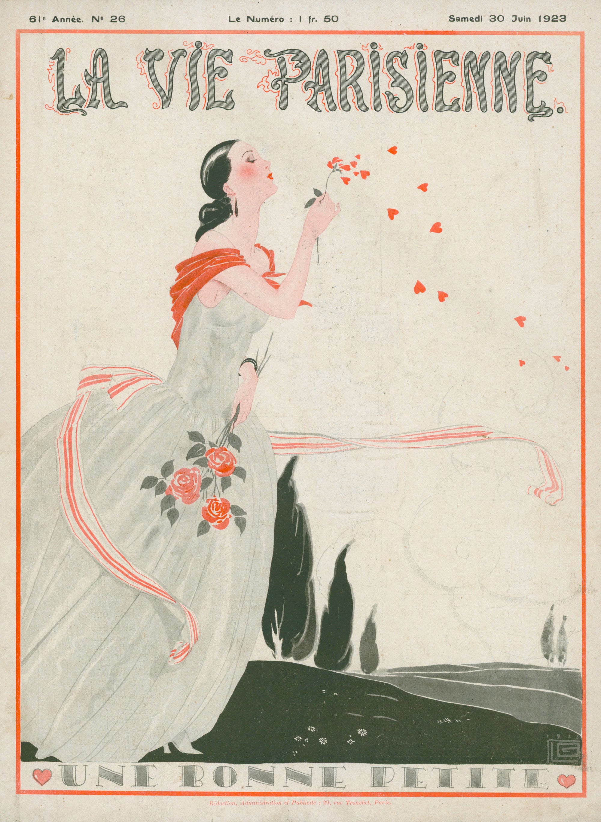 Mon Petit Coeur- La Vie Parisienne - Authentic Vintage Antique Print