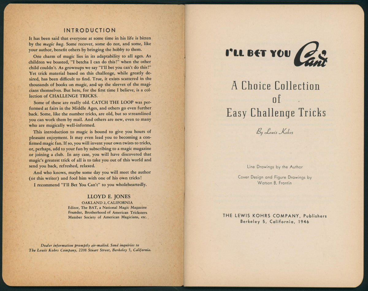 I'll Bet You Can't- Magic Book - Authentic Vintage Magazine/Book
