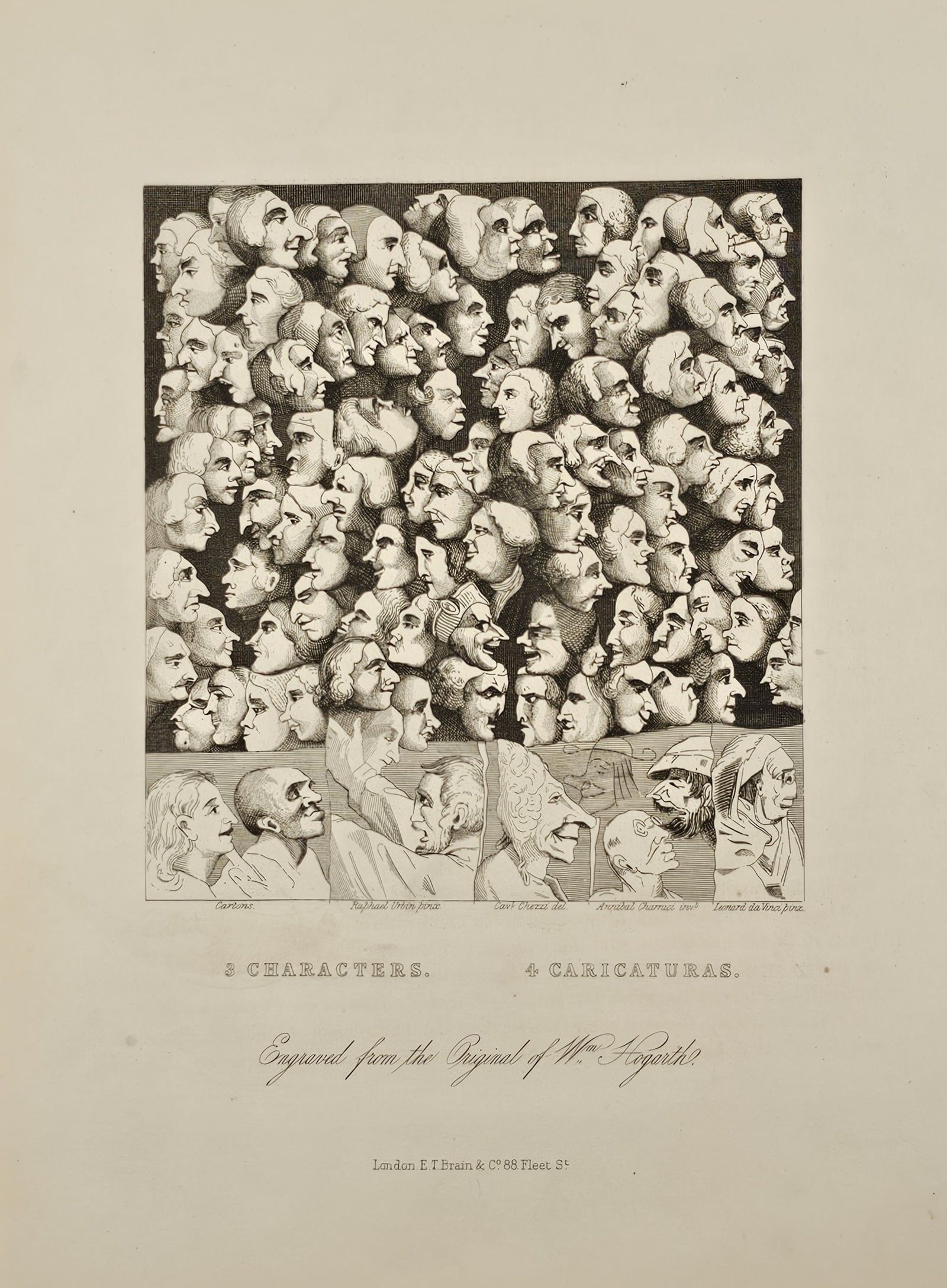 Characters and Carictures- Steel Engraving - Authentic Vintage Antique Print