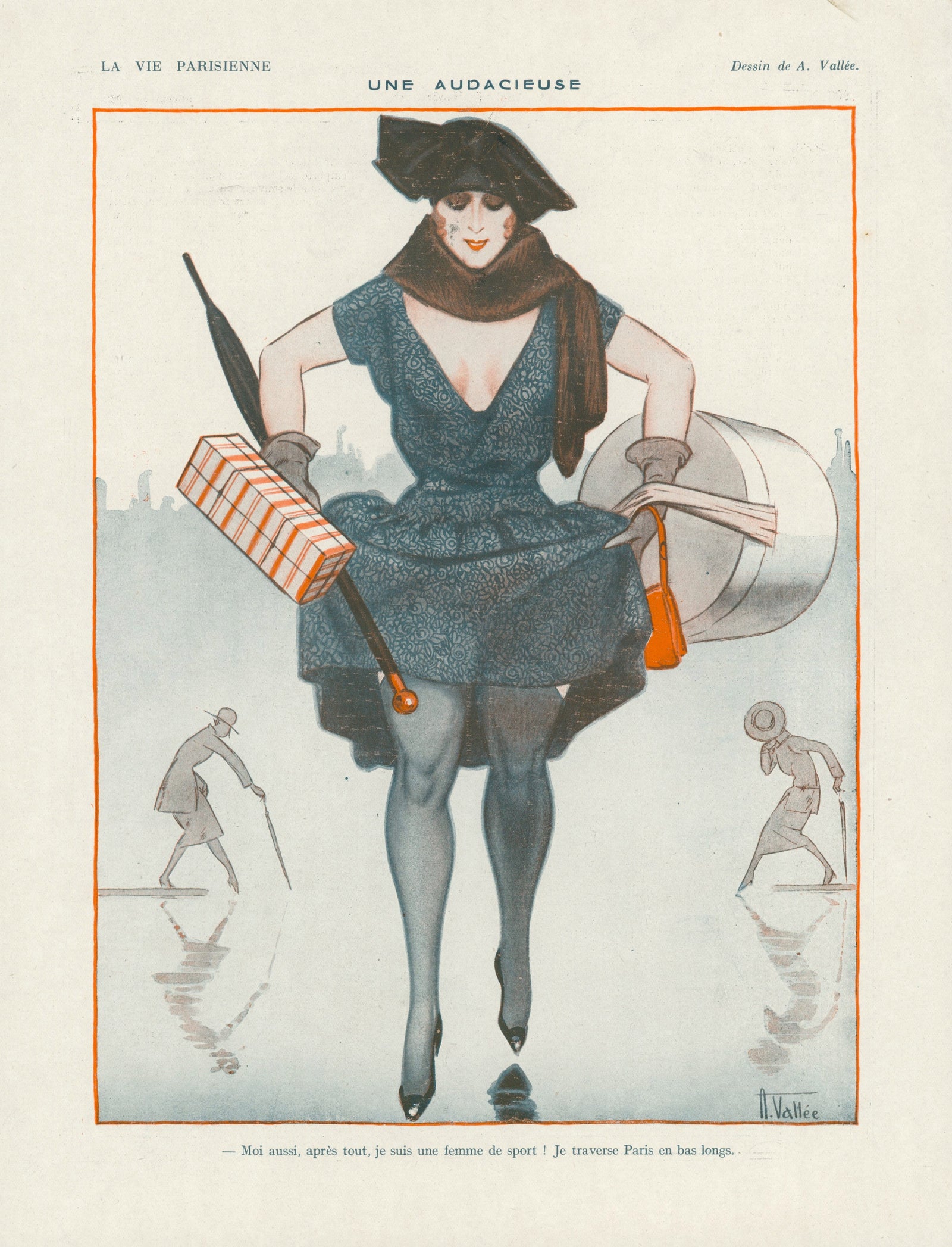 Une Audacieuse- La Vie Parisienne - Authentic Vintage Illustration