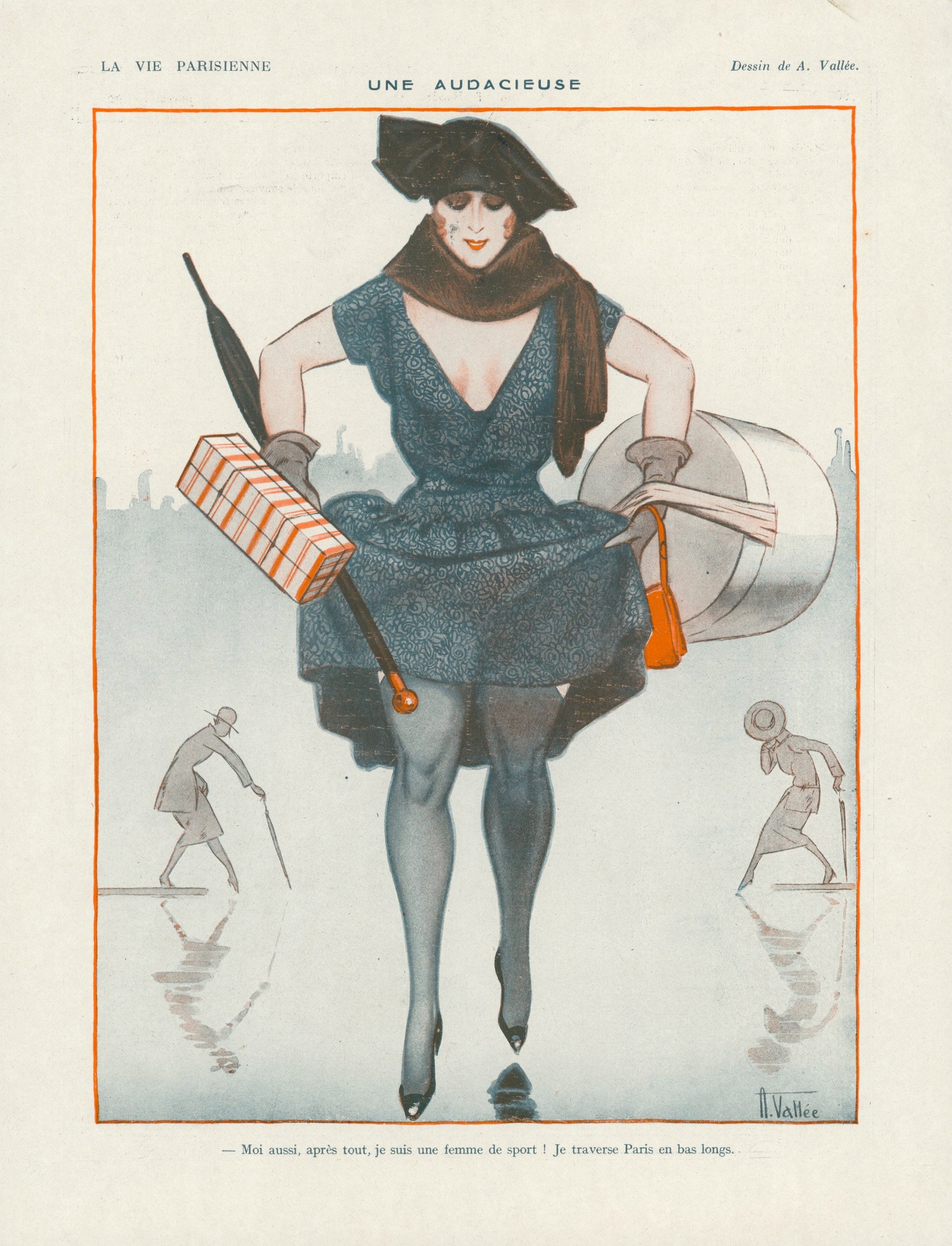 Une Audacieuse- La Vie Parisienne - Authentic Vintage Illustration