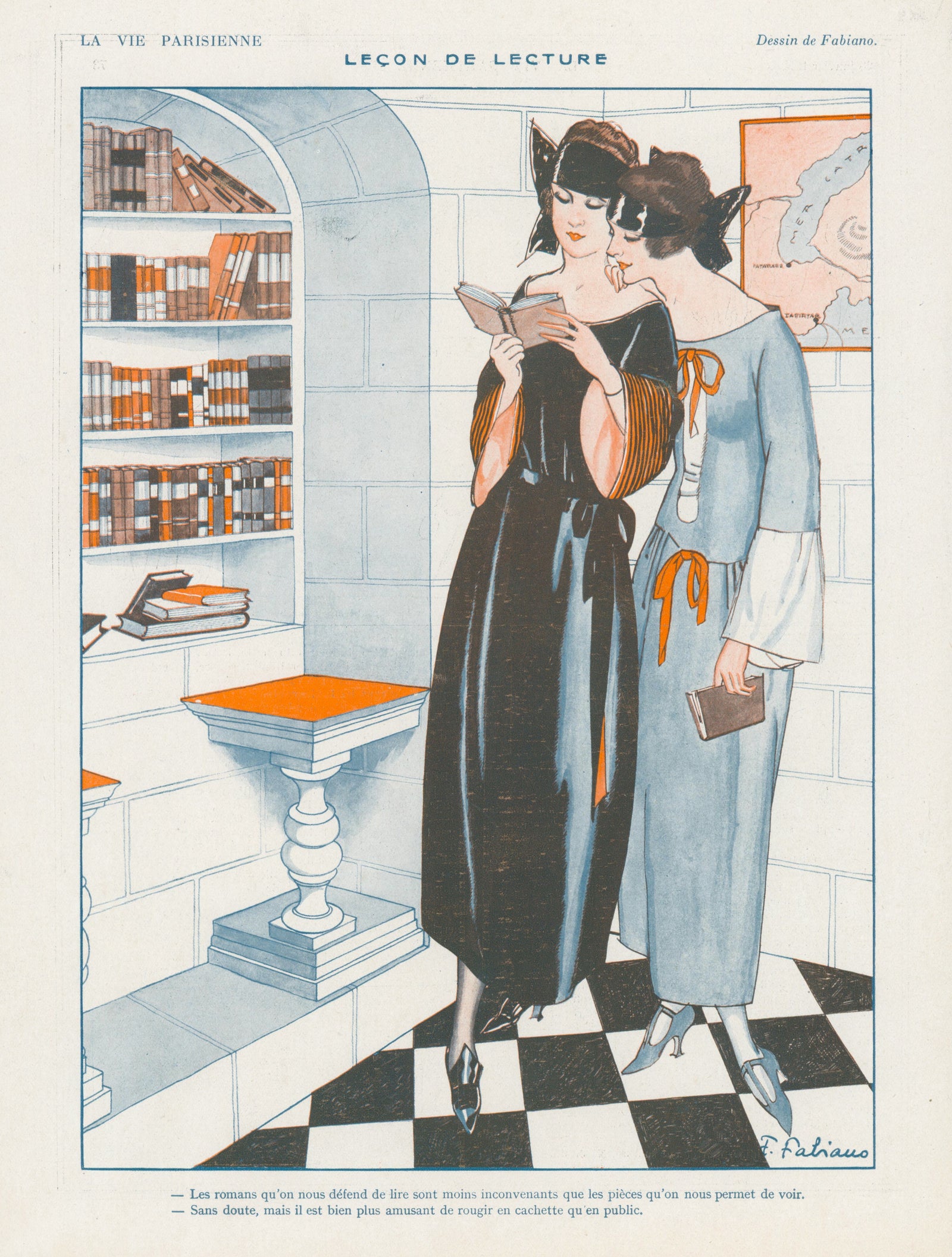 De Lecture- La Vie Parisienne - Authentic Vintage Cover Art