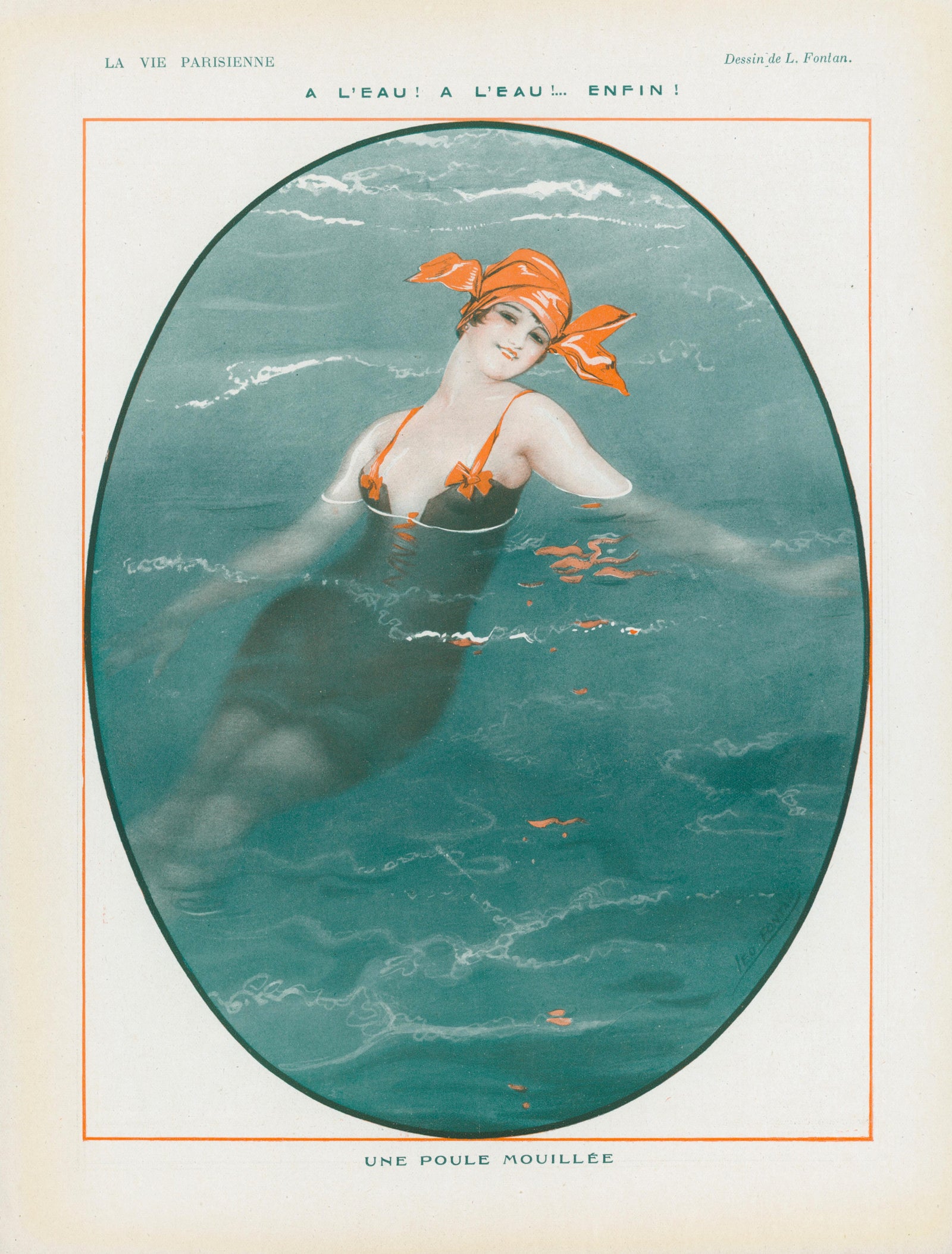 L'Eau- La Vie Parisienne - Authentic Vintage Illustration