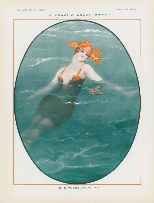 Happiest in the Water- La Vie Parisienne - Authentic Vintage Cover Art