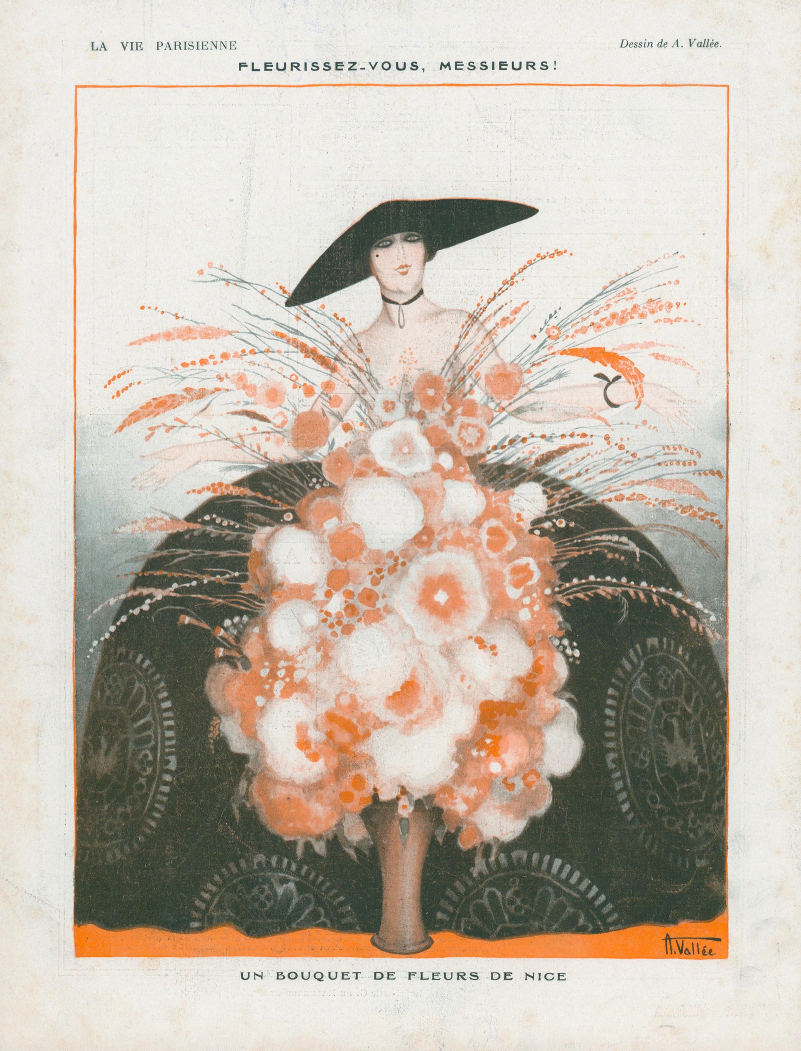 Bouquet de Fleurs- La Vie Parisienne - Authentic Vintage Cover Art