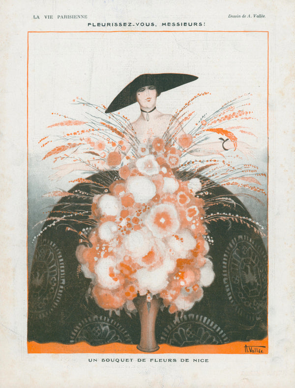 Bouquet de Fleurs- La Vie Parisienne - Authentic Vintage Cover Art