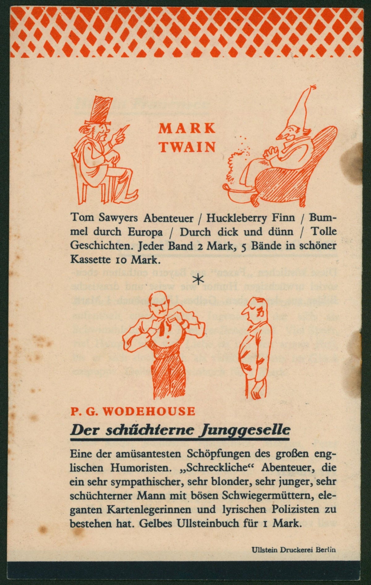 German Publisher's Catalogue - Authentic Vintage Magazine/Book